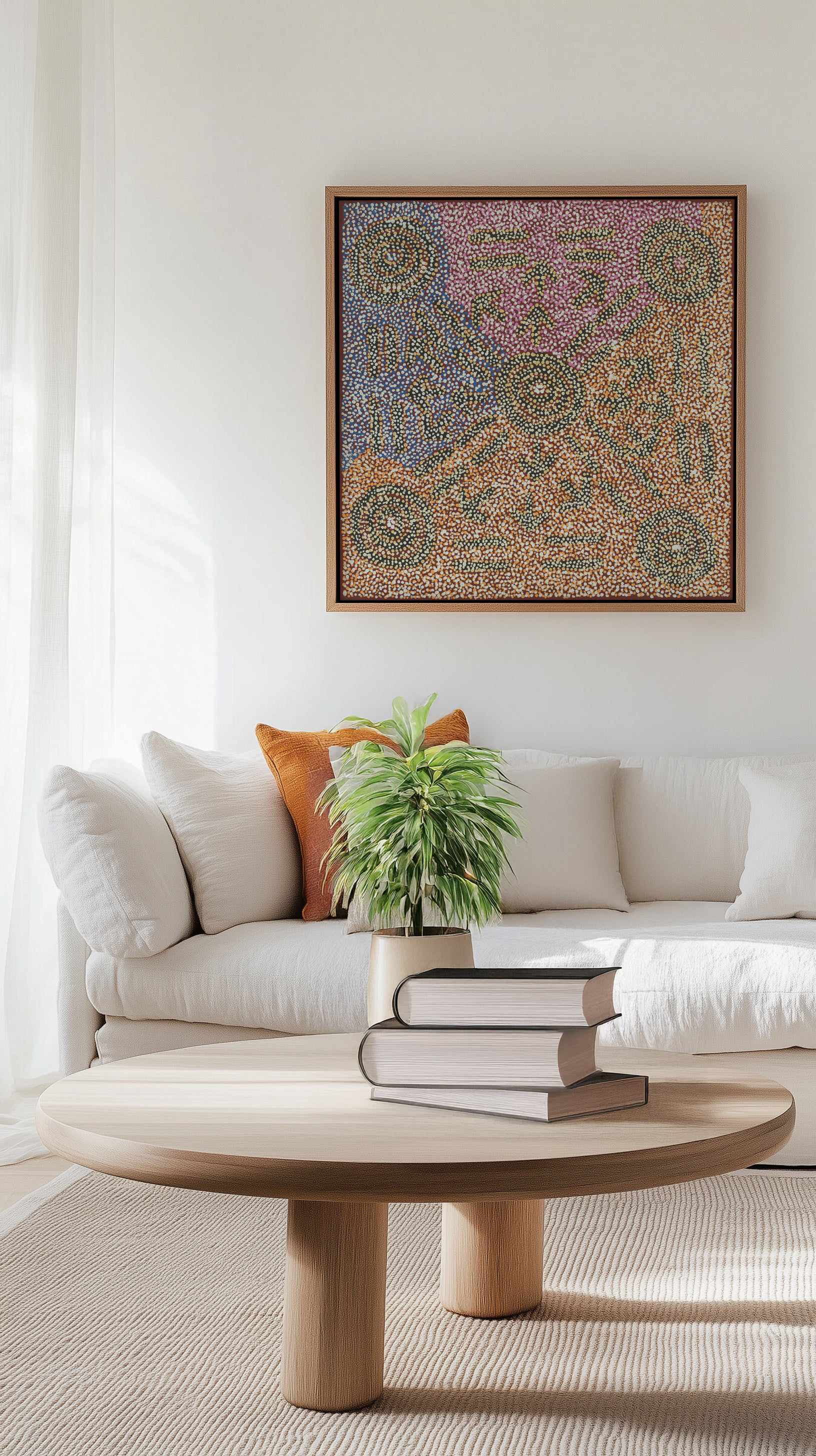 Yankirri Jukurrpa  - Ngarlikirlangu by Margaret Nangala Gallagher | Framed Canvas Art Print