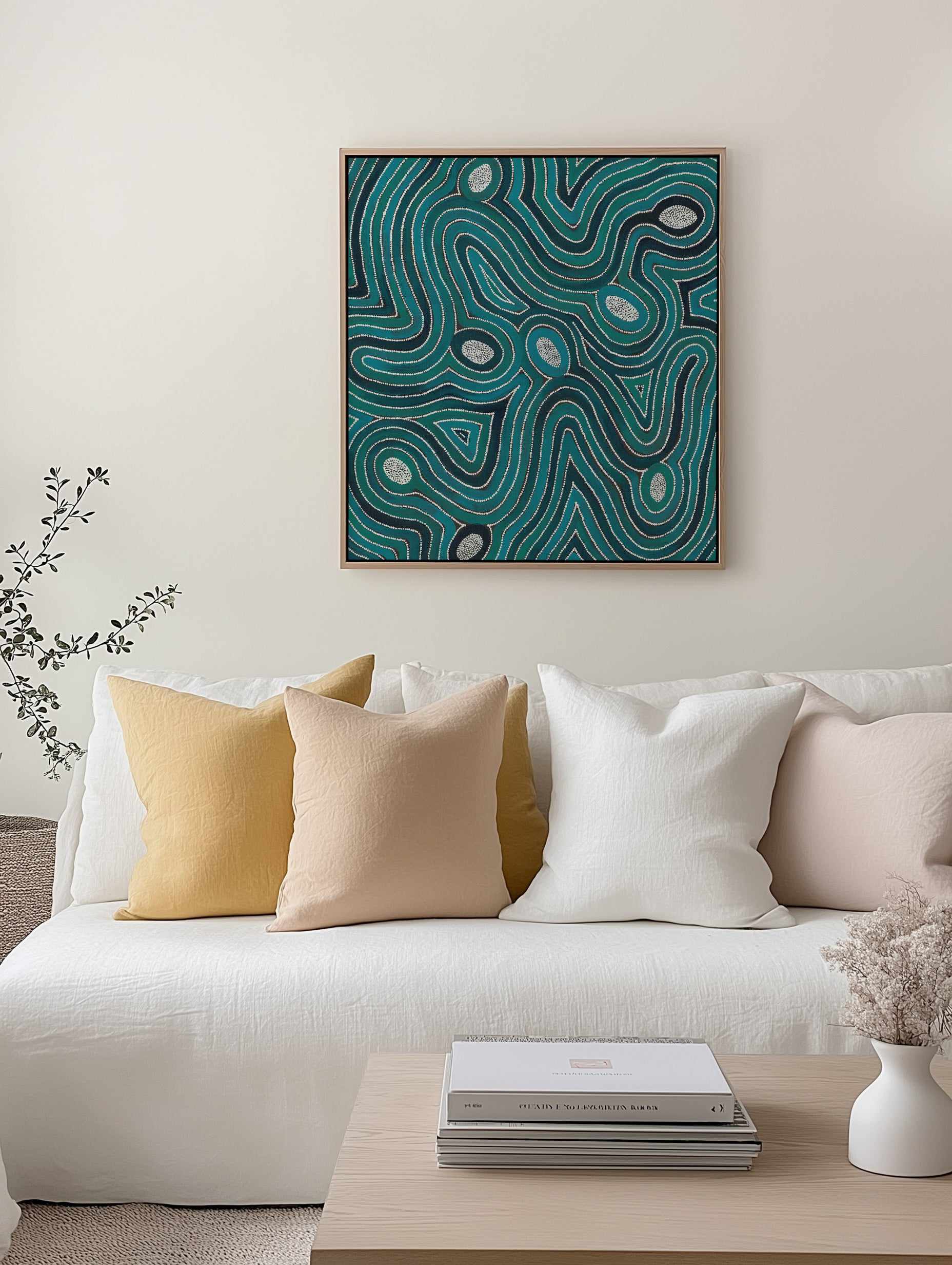 Yarla Jukurrpa II - Cockatoo Creek by Alicka Napanangka Brown | Framed Canvas Art Print