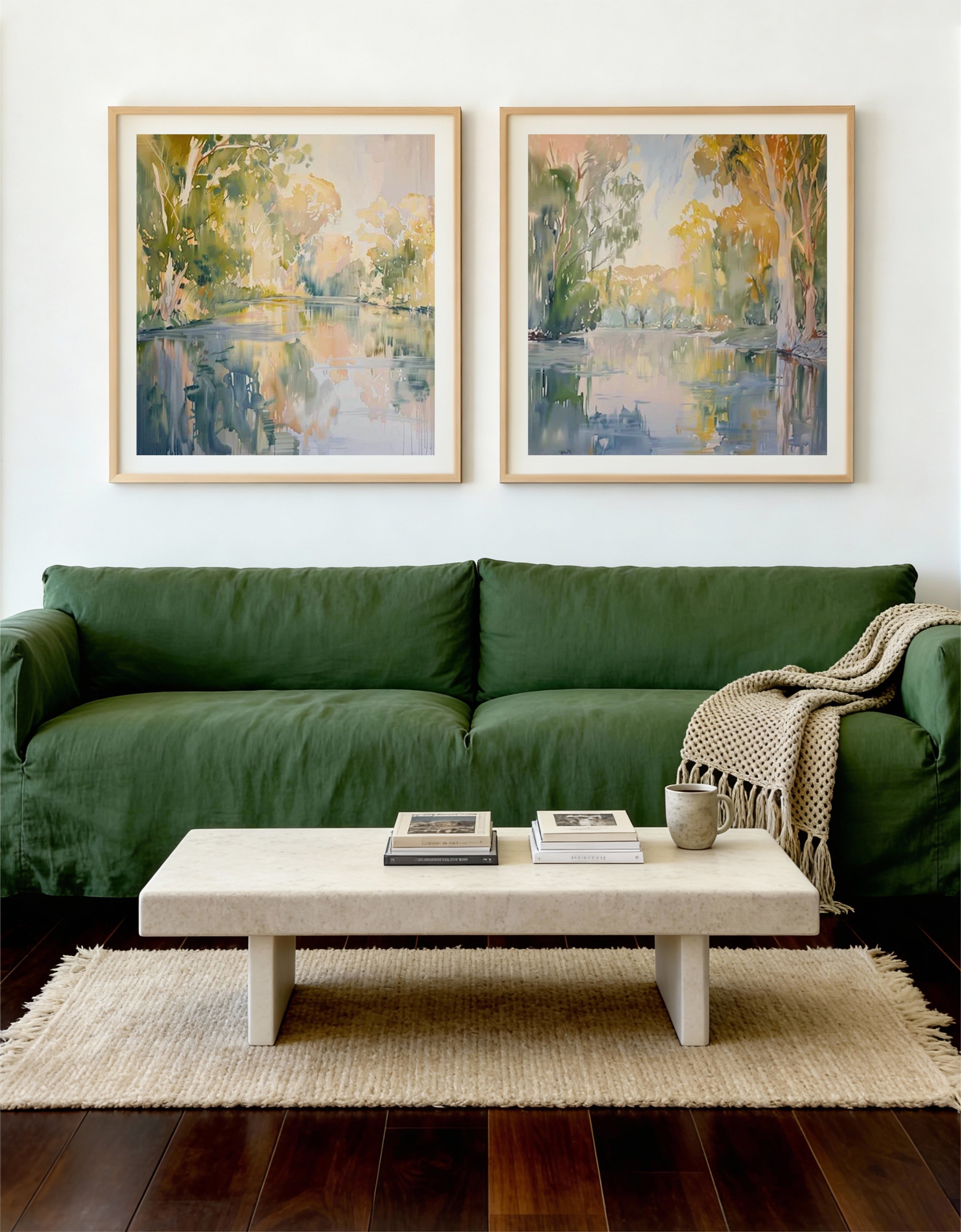 Yarra Summer Valley I & II Art Print Set of 2 | Matching Wall Art