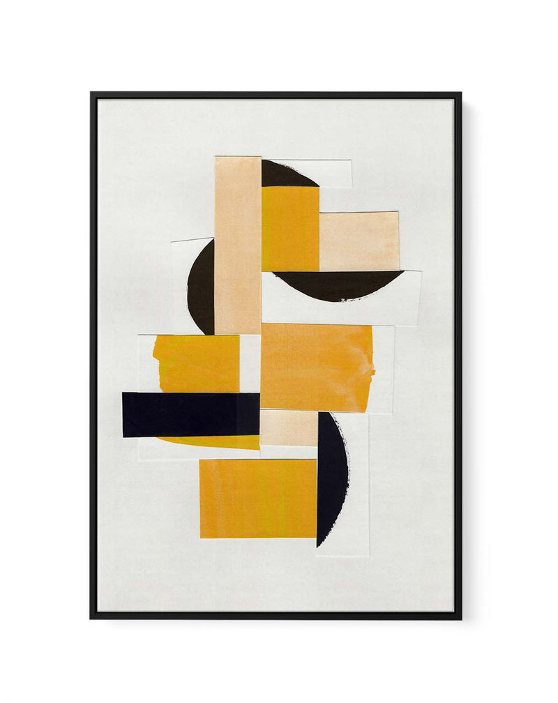 Yellow Abstract Collage by Alisa Galitsynae | Framed Canvas Art Print
