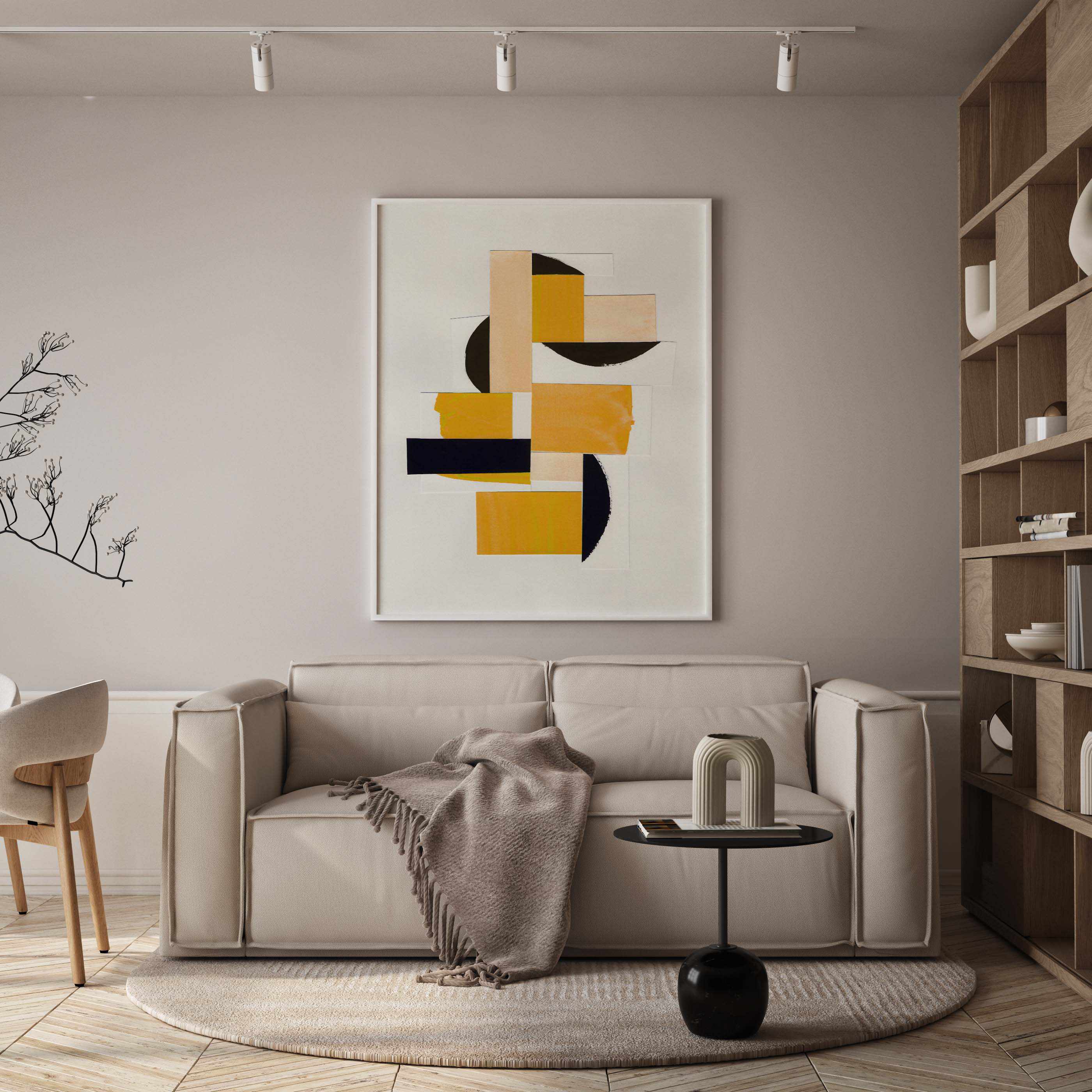 Yellow Abstract Collage by Alisa Galitsynae | Art Print from Olive et Oriel where you can shop wallpaper and artworks online