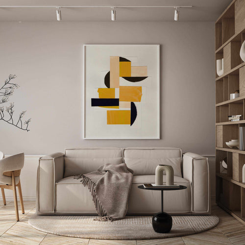 Yellow Abstract Collage by Alisa Galitsynae | Art Print