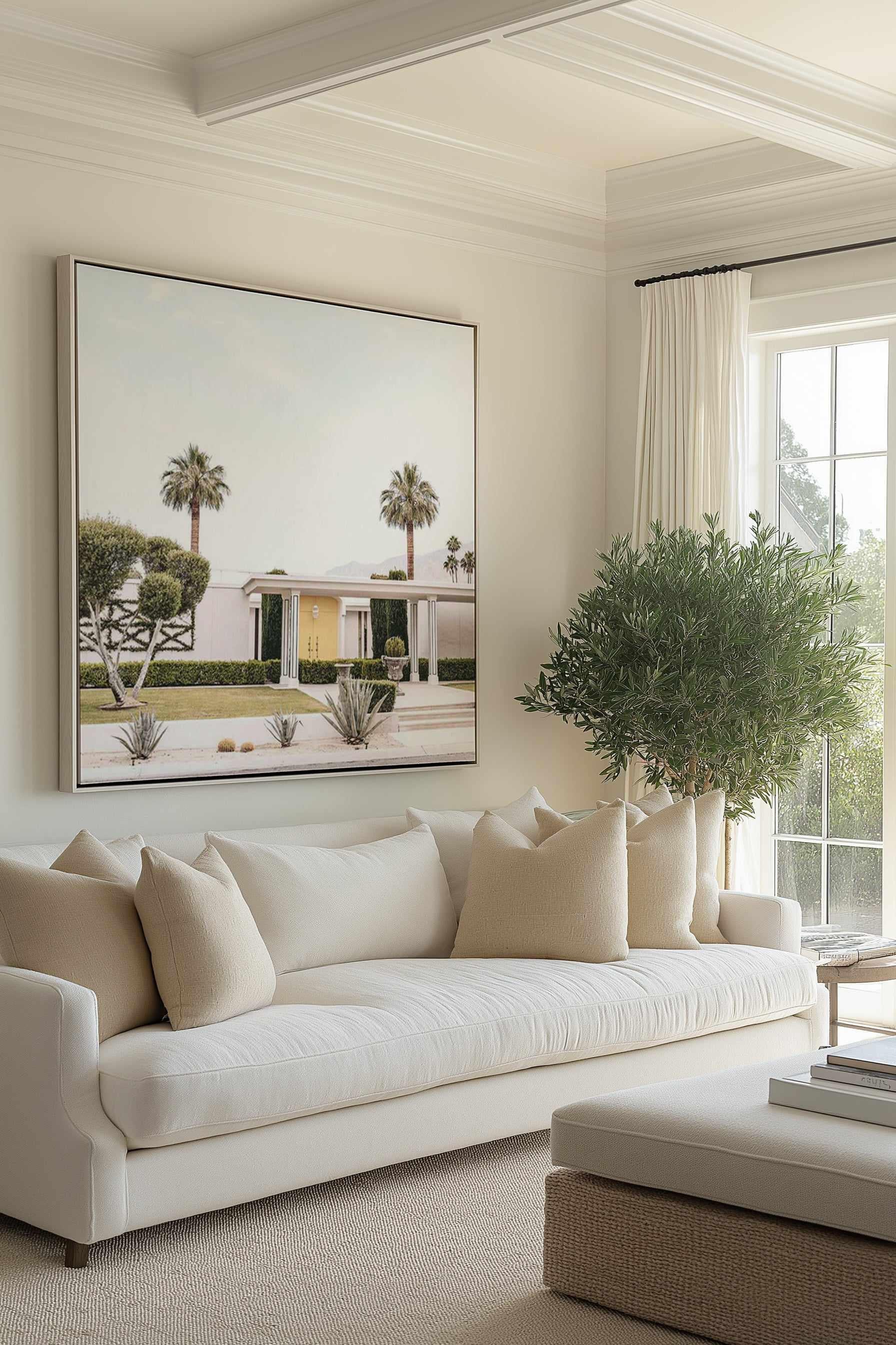 Yellow Door, Palm Springs | Framed Canvas Art Print