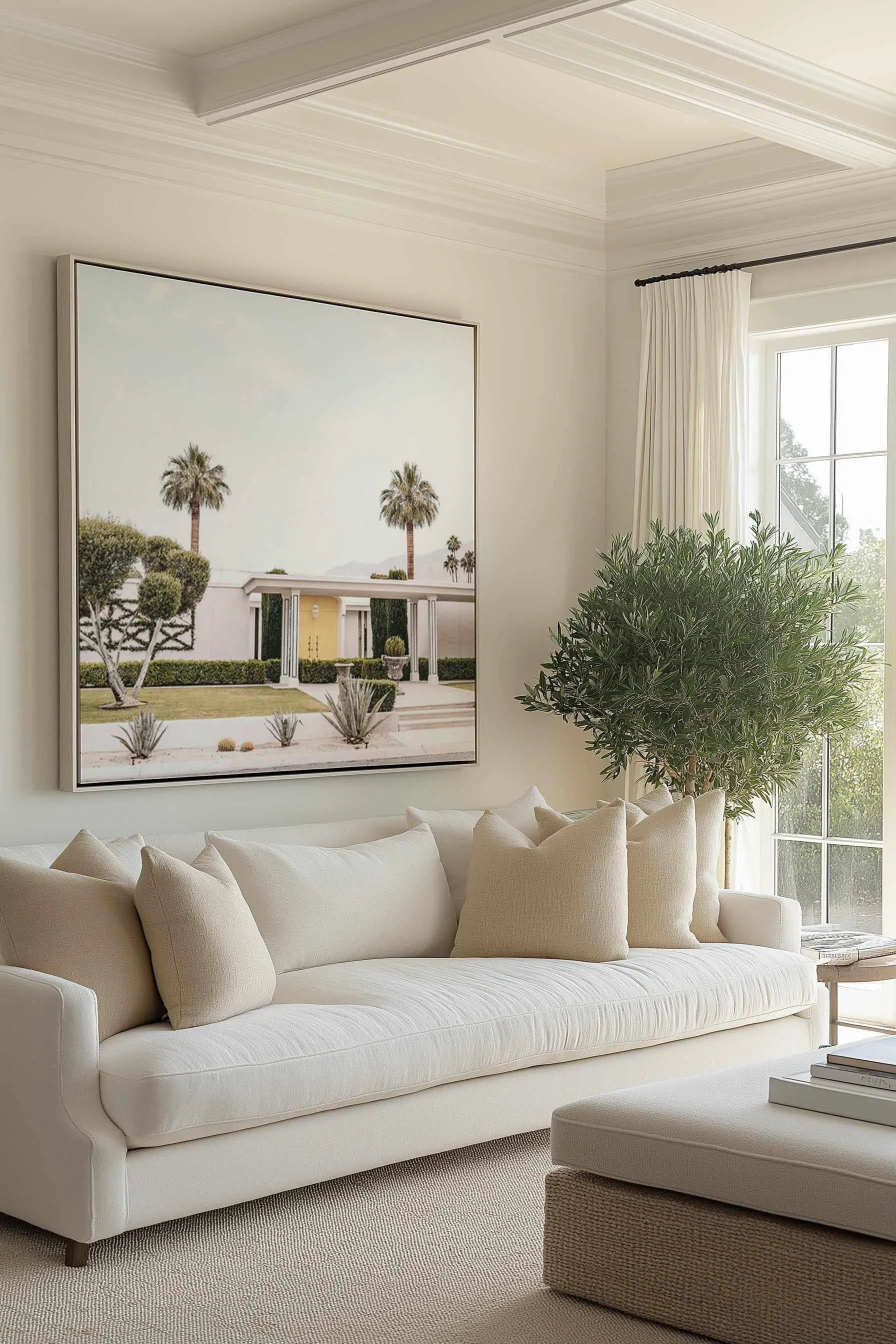 Yellow Door, Palm Springs | Framed Canvas Art Print from Olive et Oriel where you can shop wallpaper and artworks online
