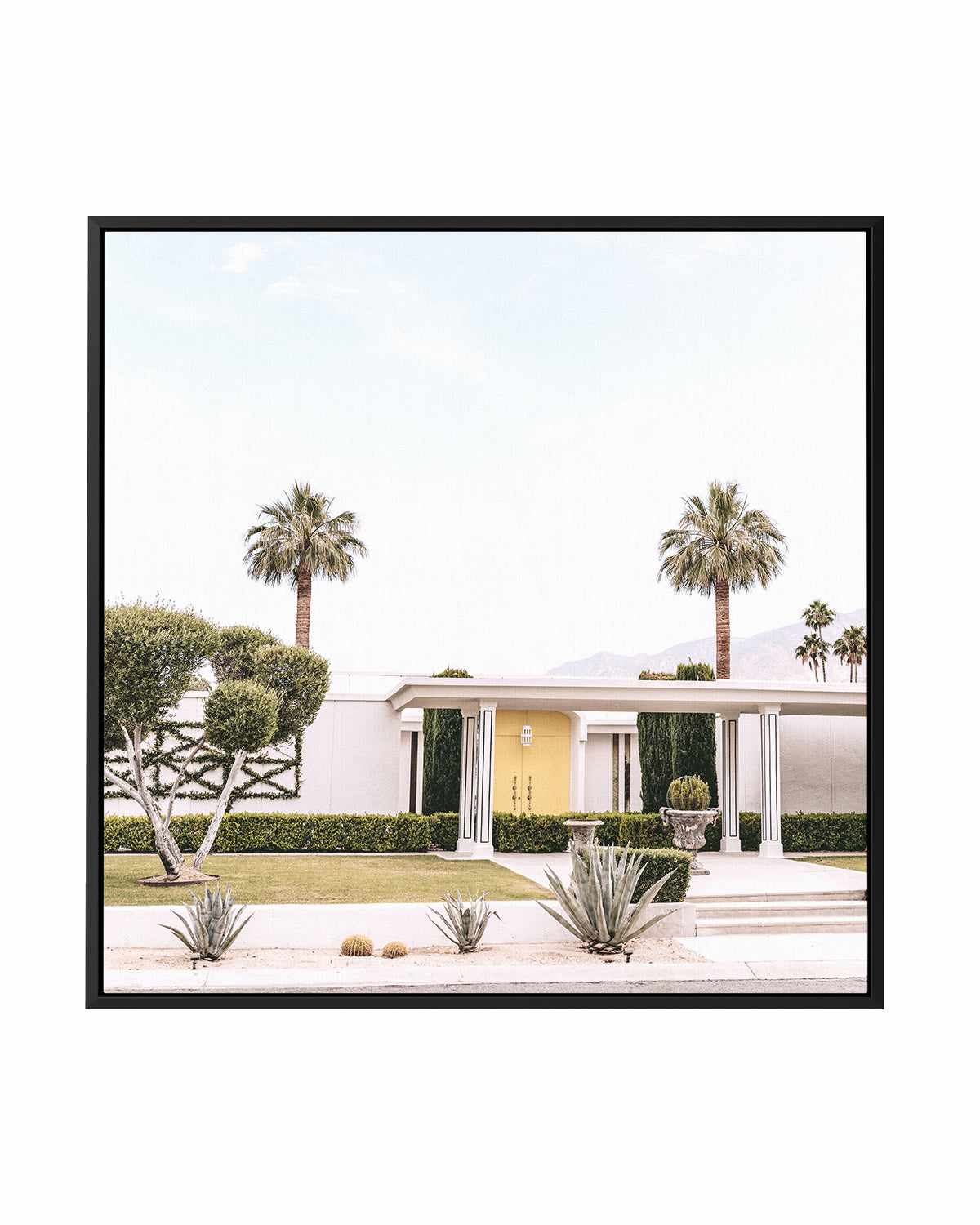 Yellow Door, Palm Springs | Framed Canvas Art Print