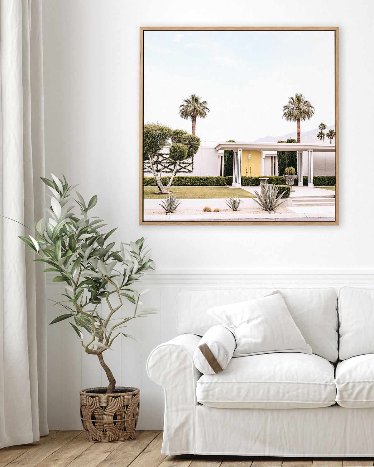 Yellow Door, Palm Springs | Framed Canvas Art Print