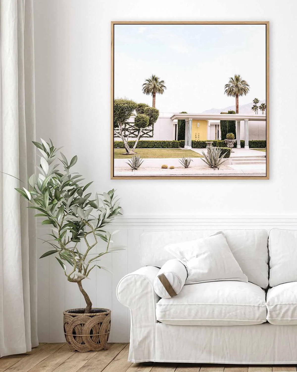 Yellow Door, Palm Springs | Framed Canvas Art Print from Olive et Oriel where you can shop wallpaper and artworks online