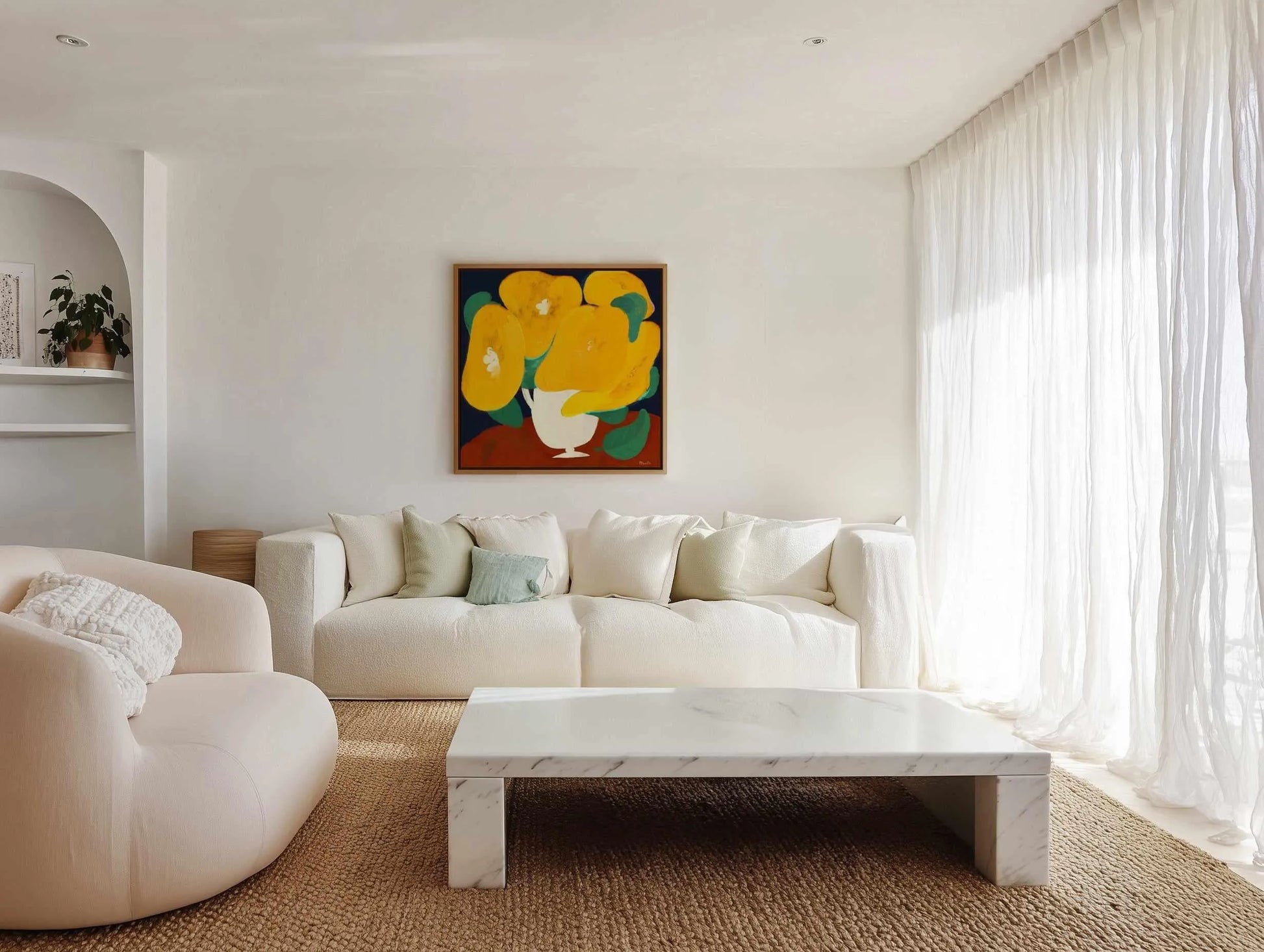 Yellow Flowers by Marco Marella | Framed Canvas Art Print from Olive et Oriel where you can shop wallpaper and artworks online