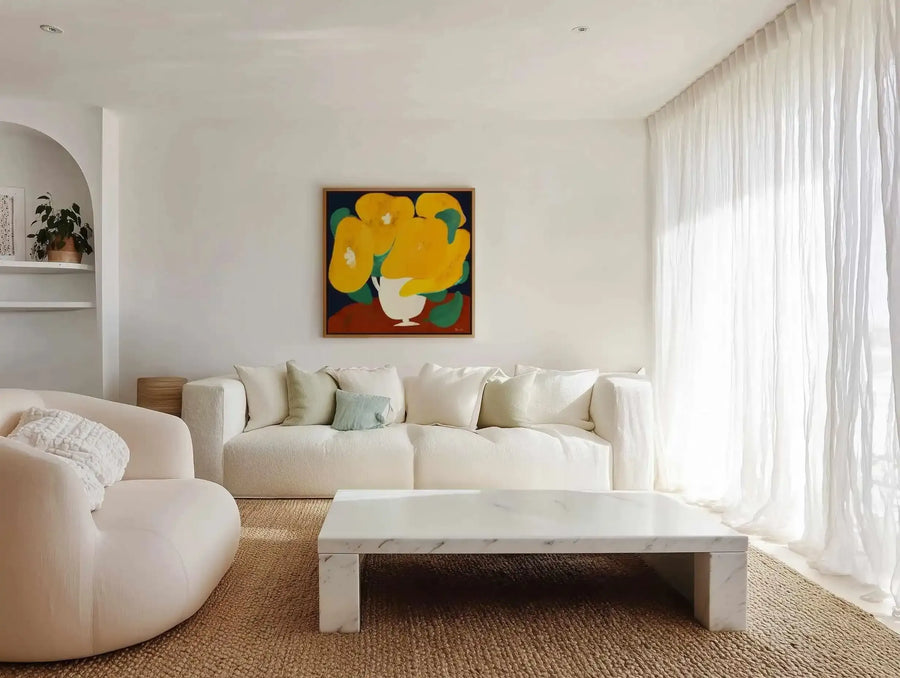 Yellow Flowers by Marco Marella | Framed Canvas Art Print from Olive et Oriel where you can shop wallpaper and artworks online