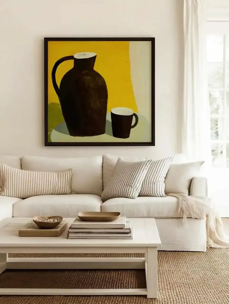 Yellow Room Still Life I by Marco Marella | Framed Canvas Art Print from Olive et Oriel where you can shop wallpaper and artworks online
