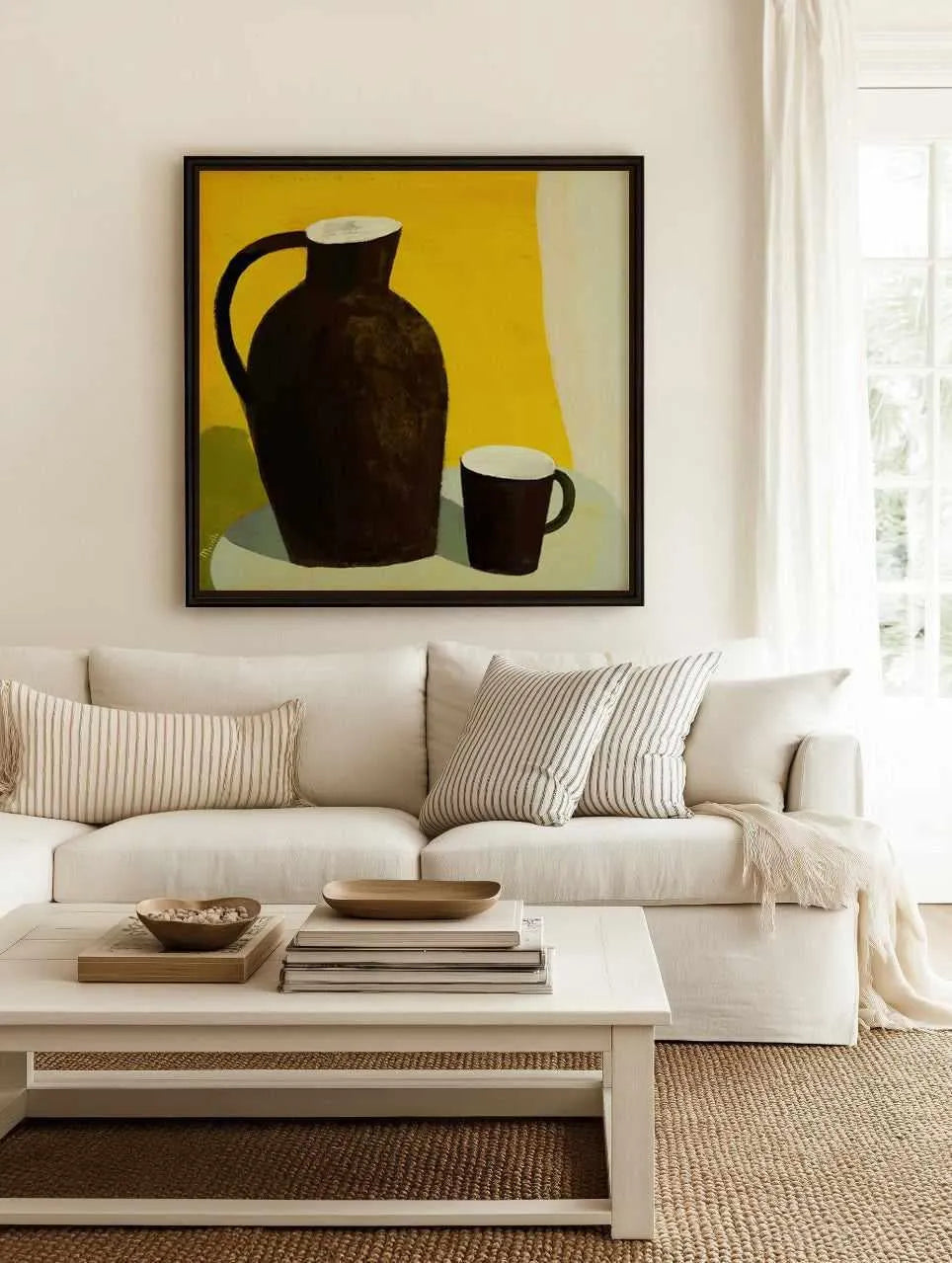Yellow Room Still Life I by Marco Marella | Framed Canvas Art Print from Olive et Oriel where you can shop wallpaper and artworks online