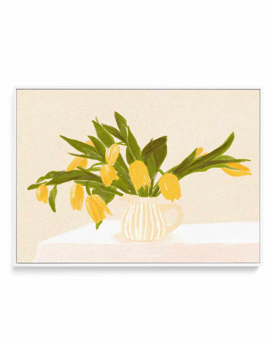 Yellow Tulips by Jenny Liz Rome | Framed Canvas Art Print