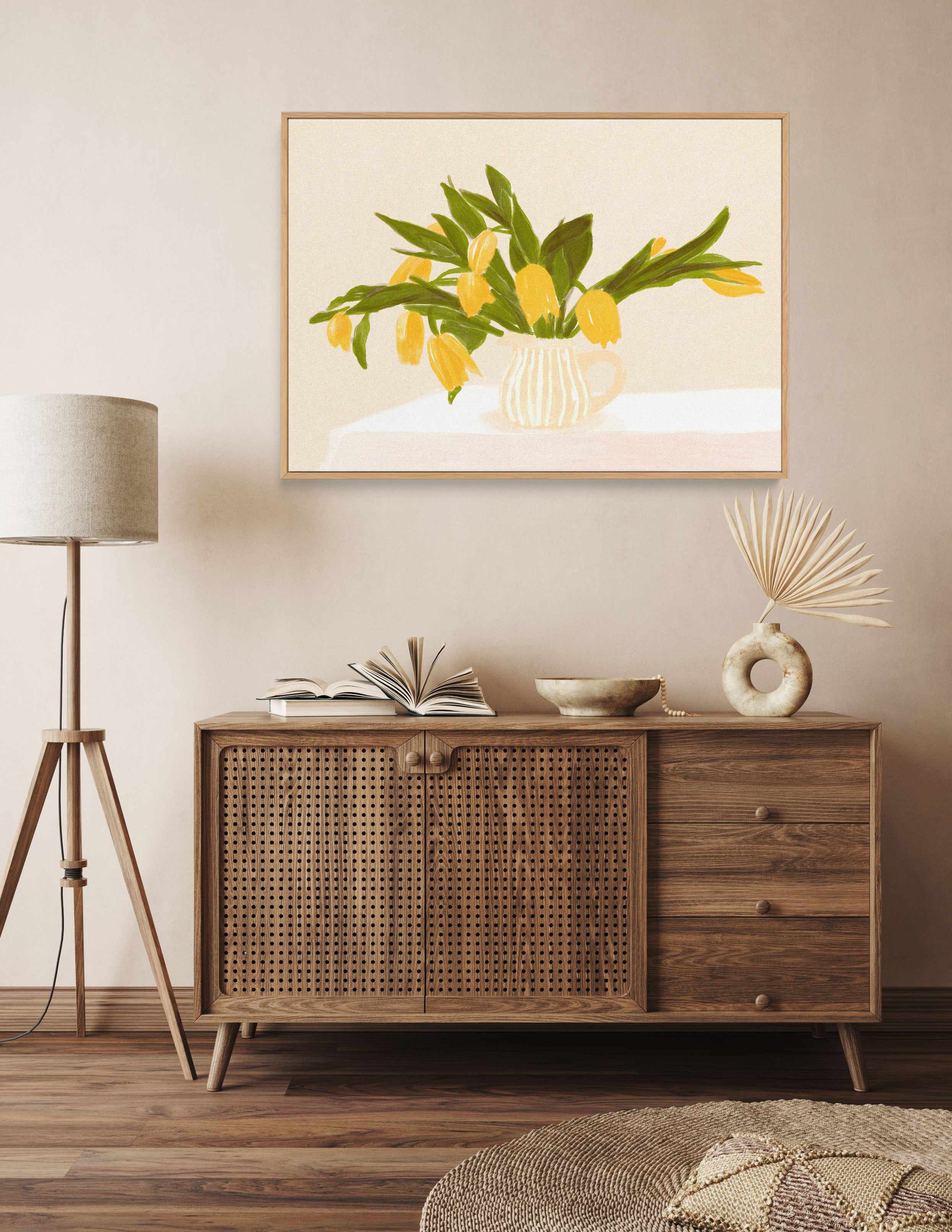 Yellow Tulips by Jenny Liz Rome | Framed Canvas Art Print