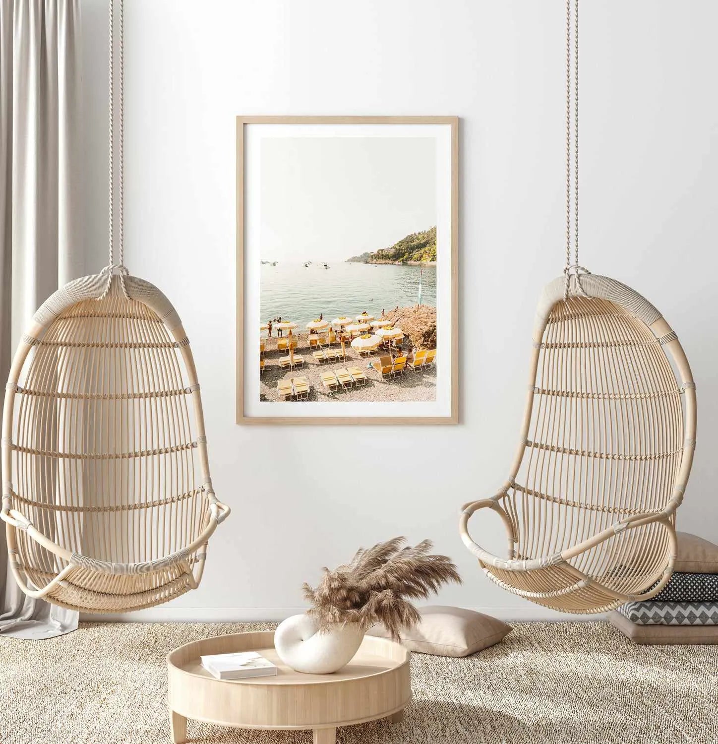 Yellow Umbrella Italian Riviera No I Art Print from Olive et Oriel where you can shop wallpaper and artworks online