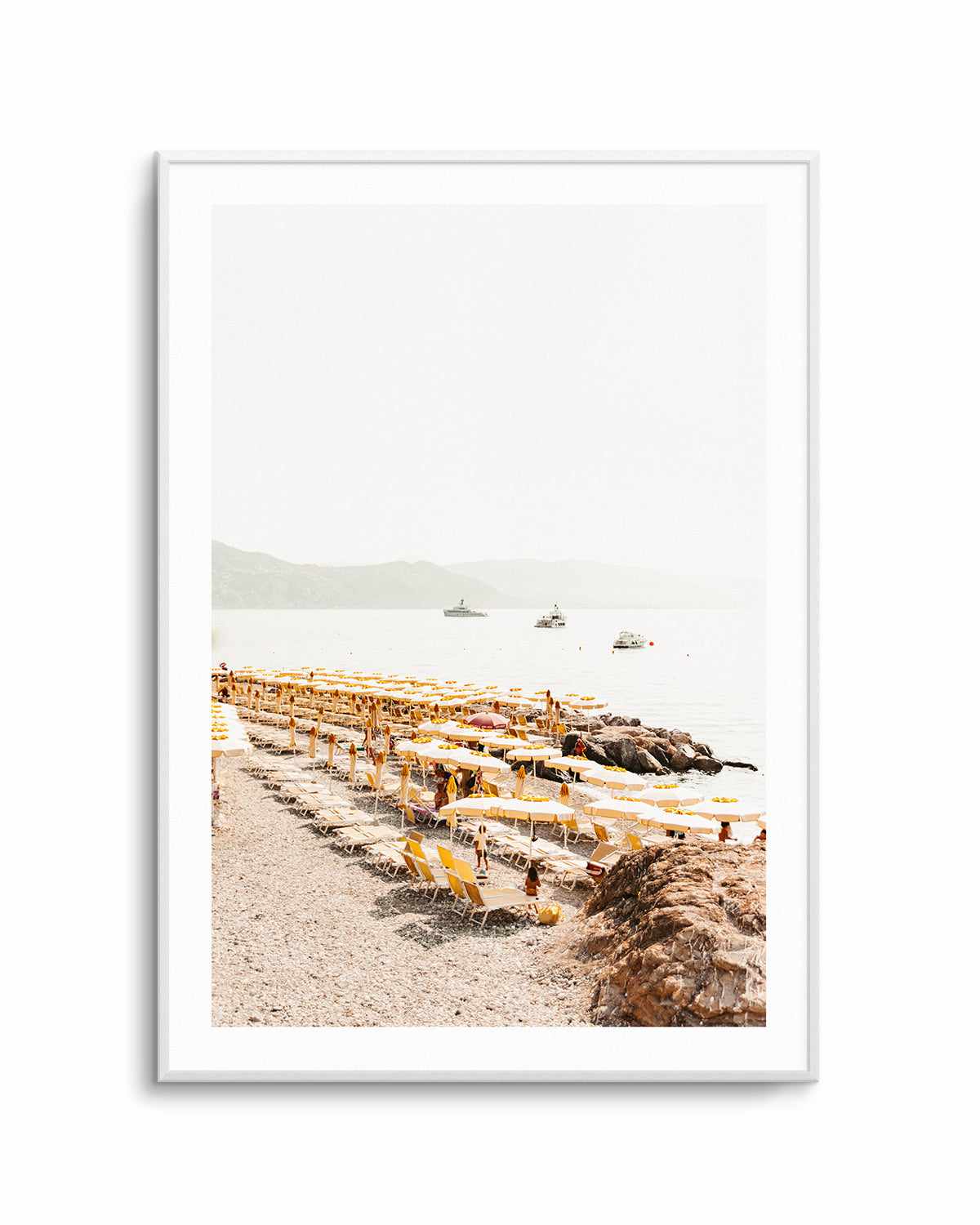 Yellow Umbrella Italian Riviera No 2 Art Print