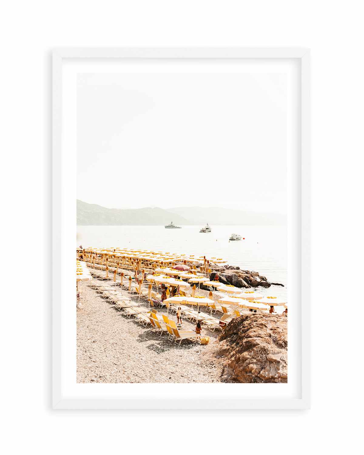 Yellow Umbrella Italian Riviera No 2 Art Print