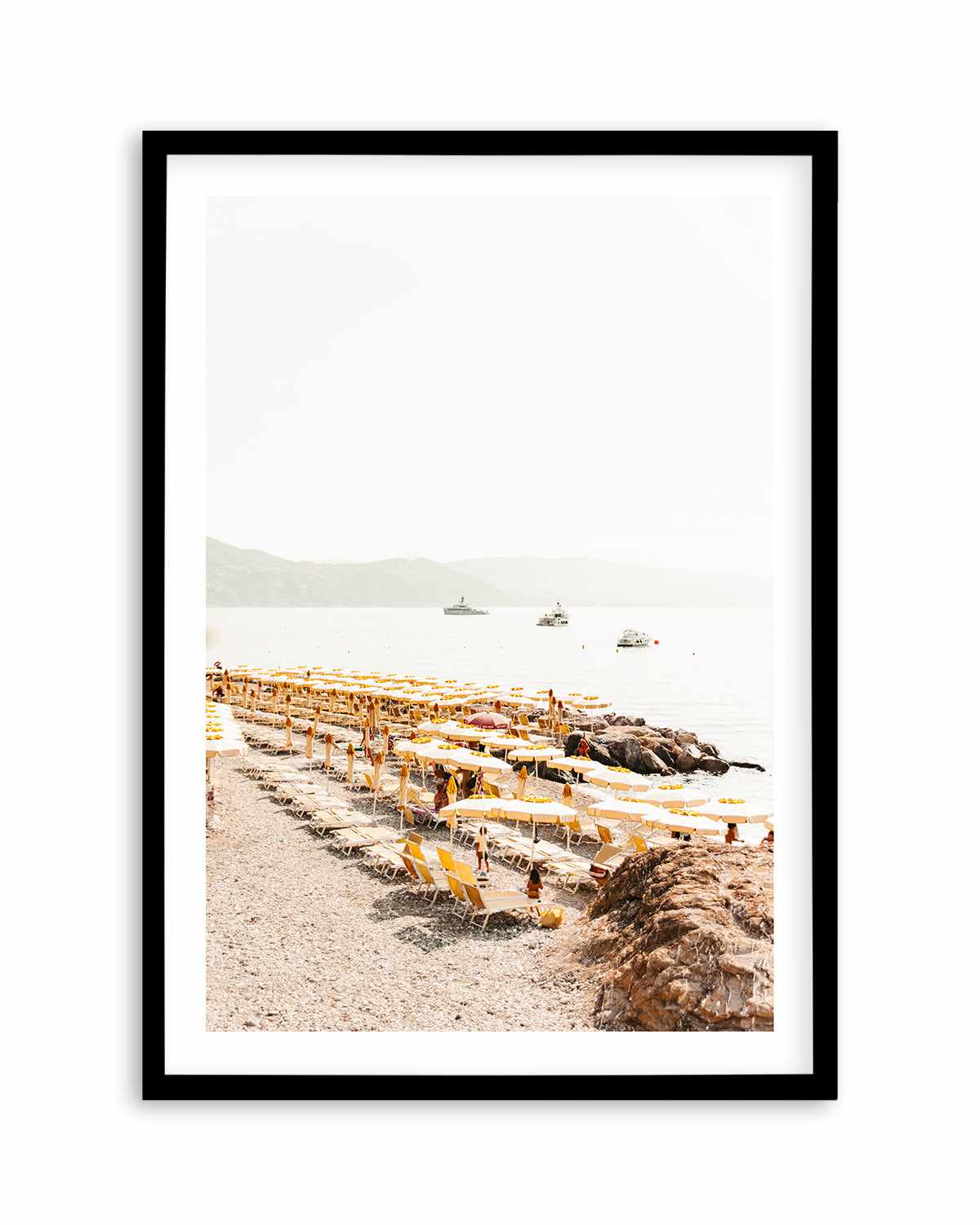 Yellow Umbrella Italian Riviera No 2 Art Print