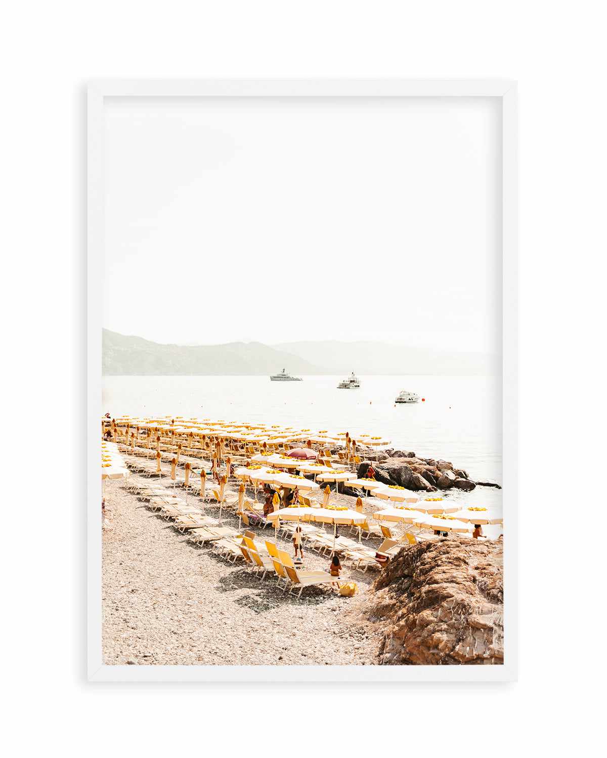 Yellow Umbrella Italian Riviera No 2 Art Print