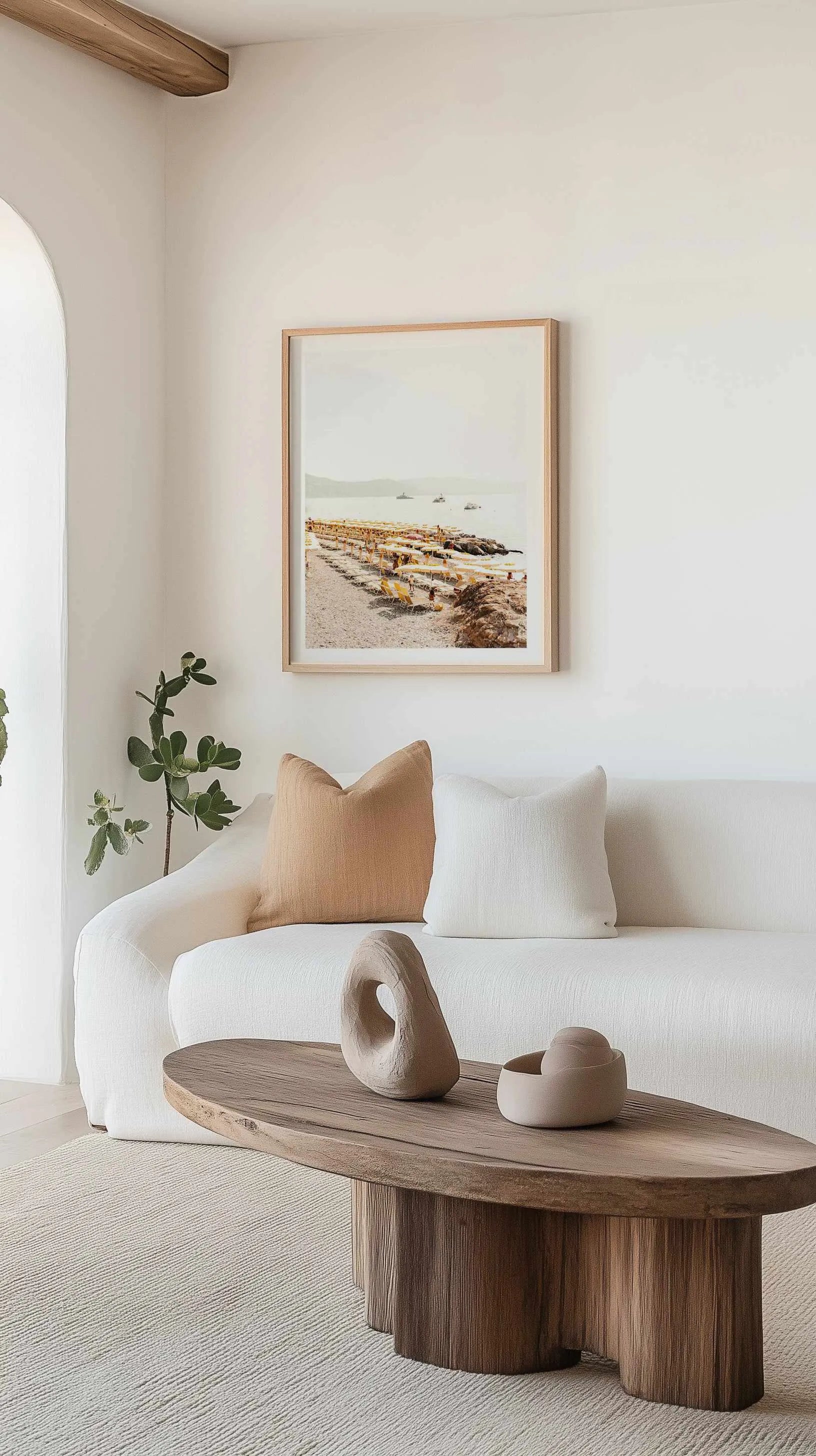 Yellow Umbrella Italian Riviera No 2 Art Print from Olive et Oriel where you can shop wallpaper and artworks online