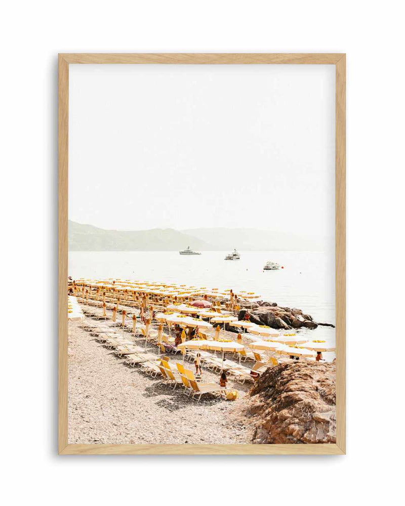 Yellow Umbrella Italian Riviera No 2 Art Print