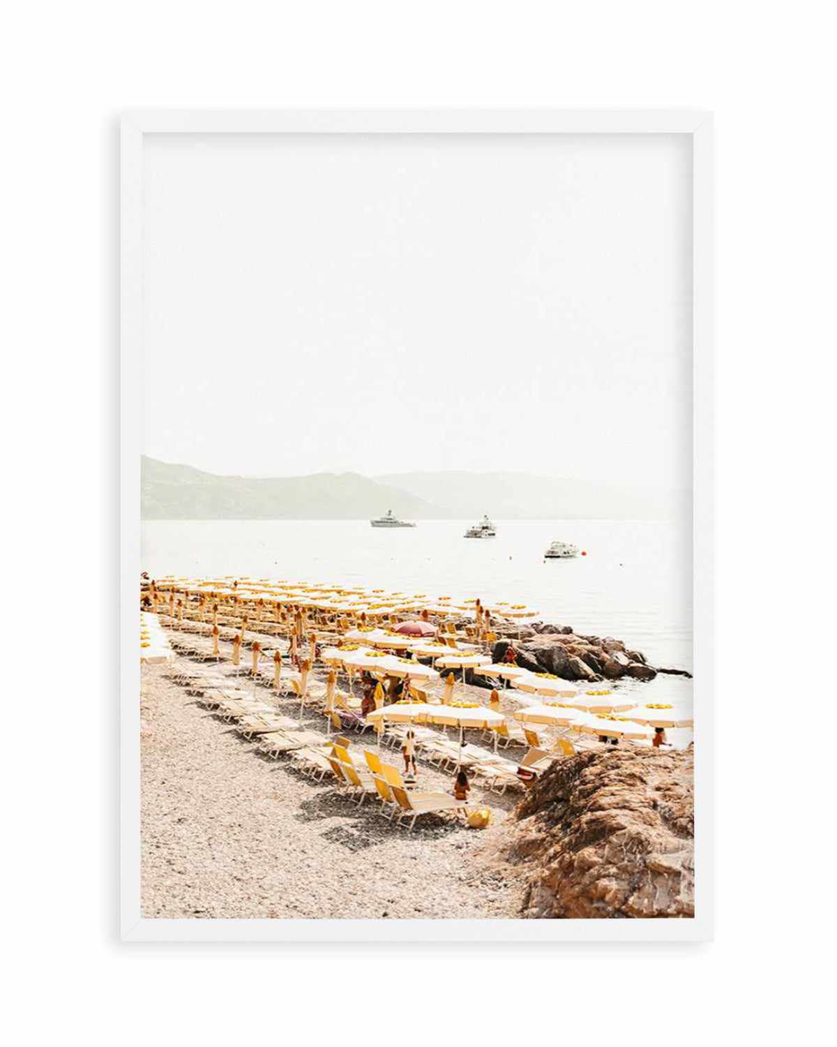 Yellow Umbrella Italian Riviera No 2 Art Print