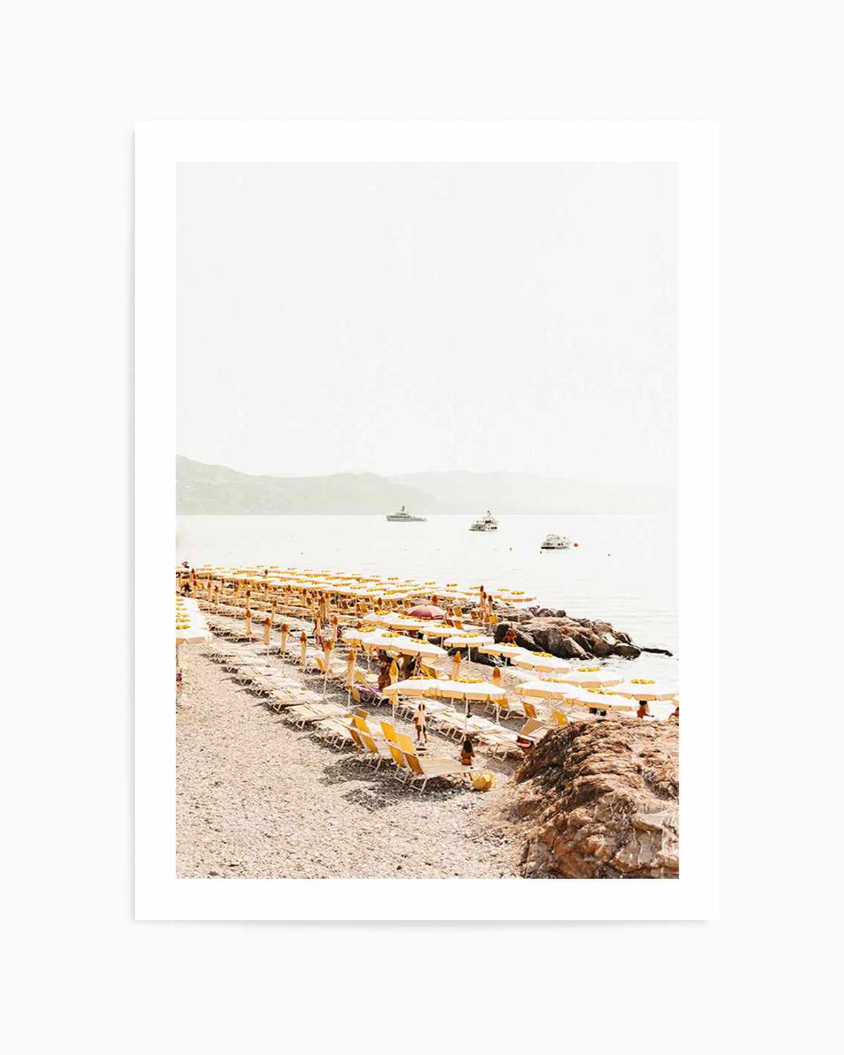 Yellow Umbrella Italian Riviera No 2 Art Print