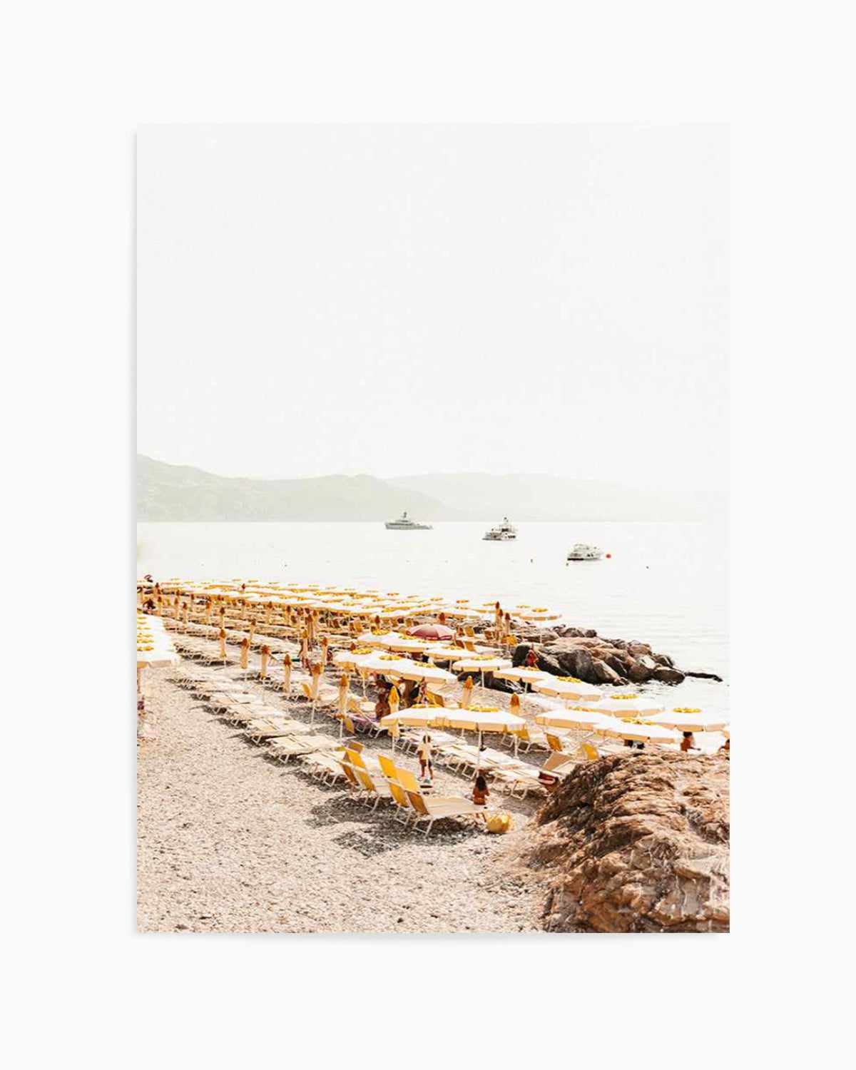 Yellow Umbrella Italian Riviera No 2 Art Print