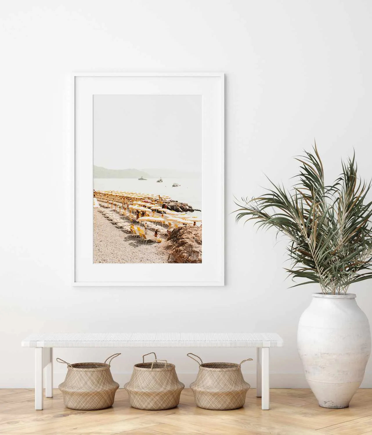 Yellow Umbrella Italian Riviera No 2 Art Print from Olive et Oriel where you can shop wallpaper and artworks online