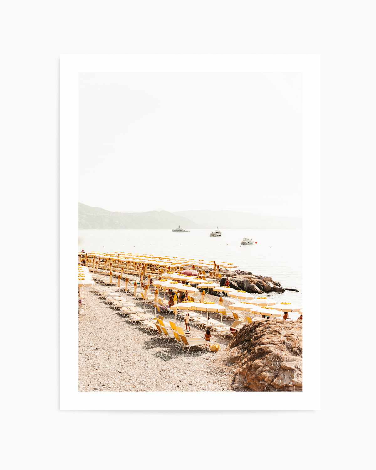 Yellow Umbrella Italian Riviera No 2 Art Print