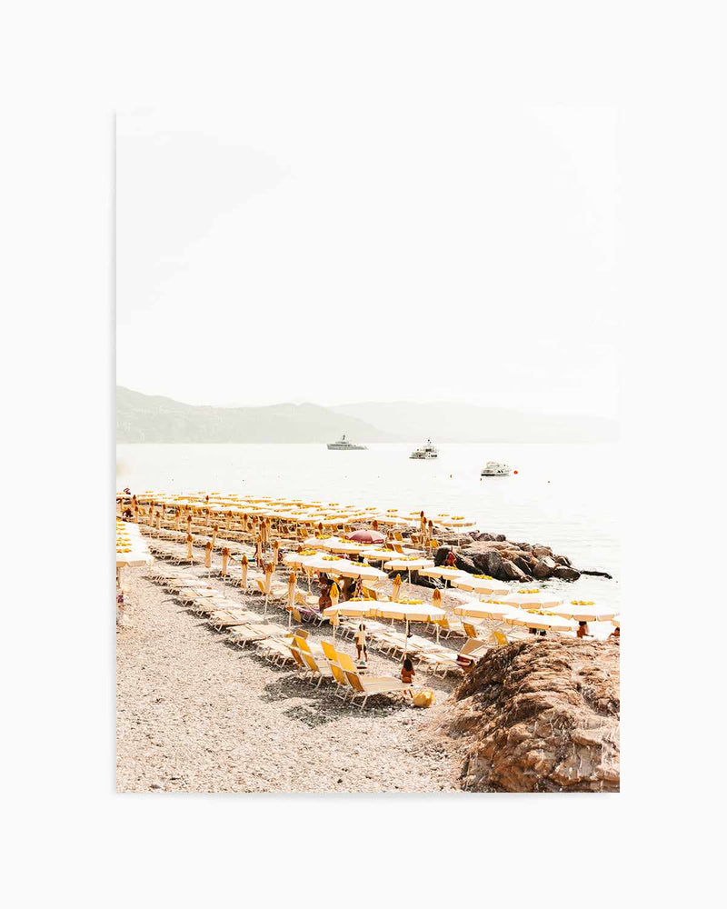 Yellow Umbrella Italian Riviera No 2 Art Print