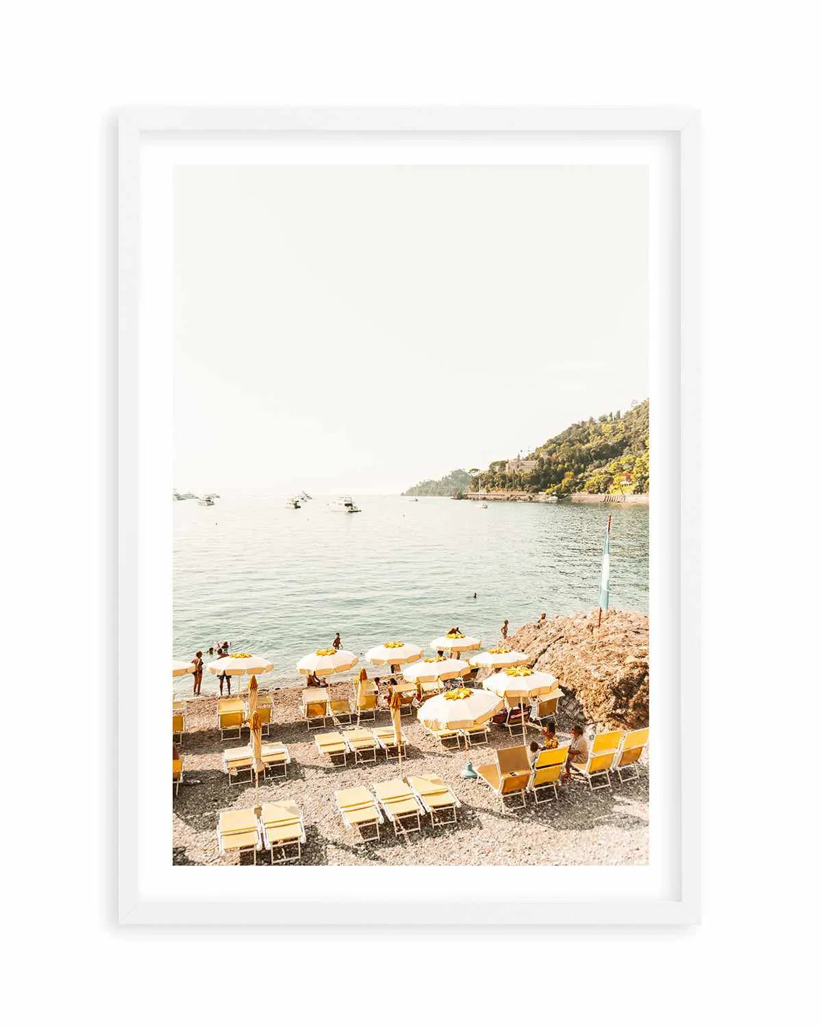 Yellow Umbrella Italian Riviera No I Art Print from Olive et Oriel where you can shop wallpaper and artworks online