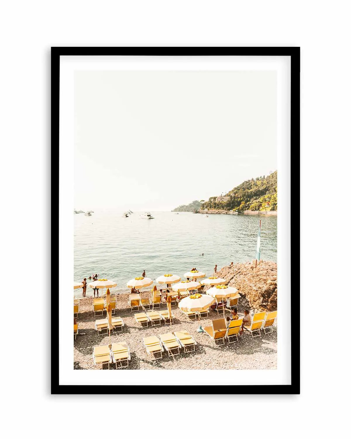 Yellow Umbrella Italian Riviera No I Art Print from Olive et Oriel where you can shop wallpaper and artworks online