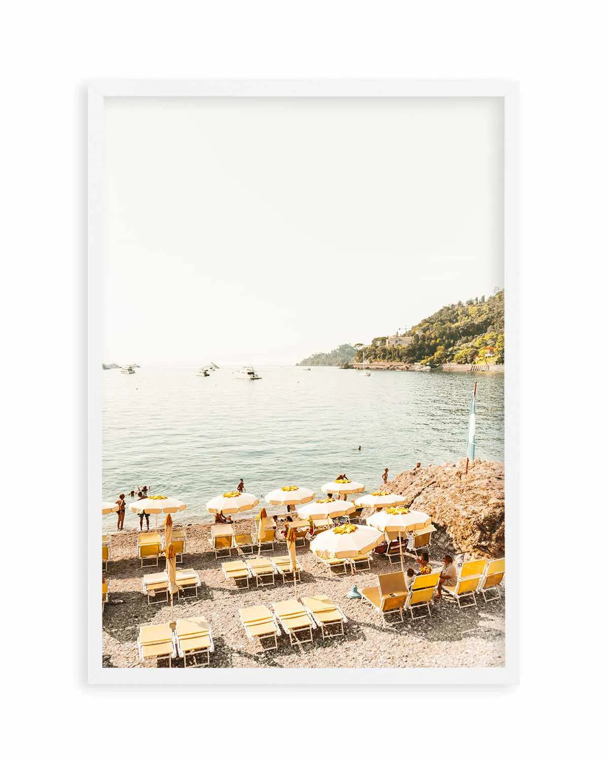 Yellow Umbrella Italian Riviera No I Art Print from Olive et Oriel where you can shop wallpaper and artworks online