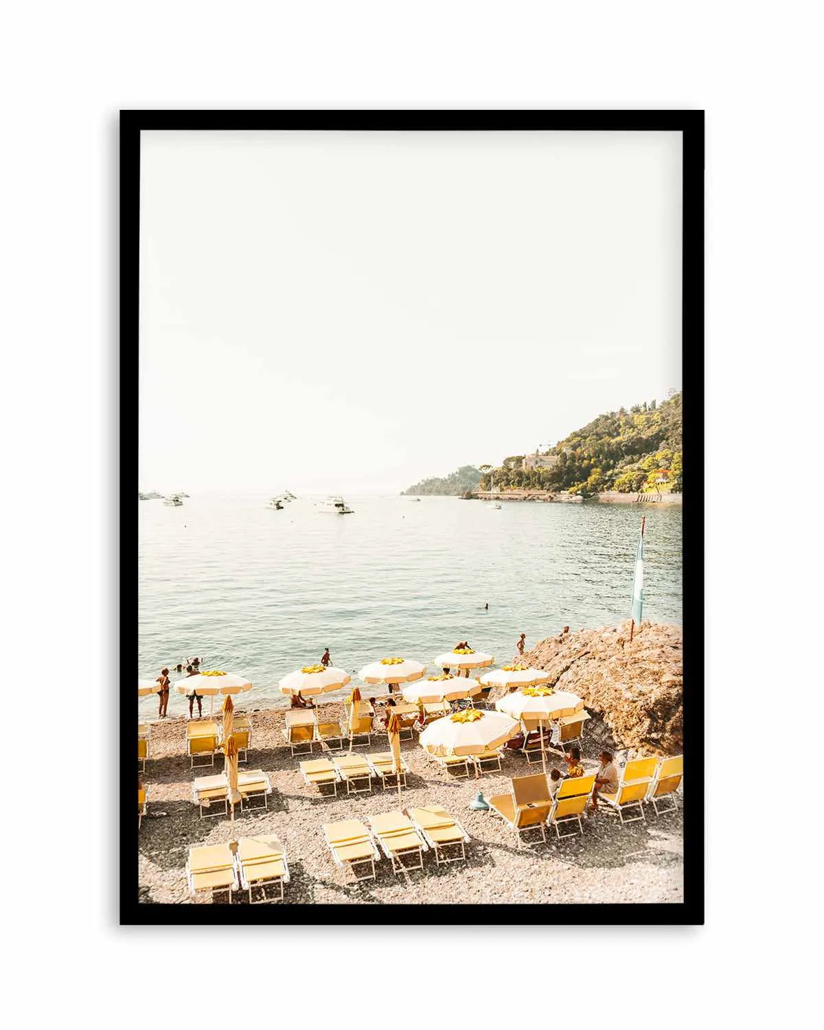 Yellow Umbrella Italian Riviera No I Art Print from Olive et Oriel where you can shop wallpaper and artworks online