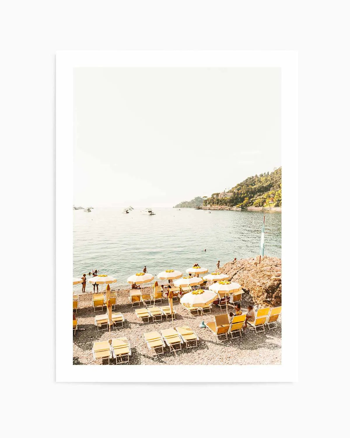 Yellow Umbrella Italian Riviera No I Art Print from Olive et Oriel where you can shop wallpaper and artworks online