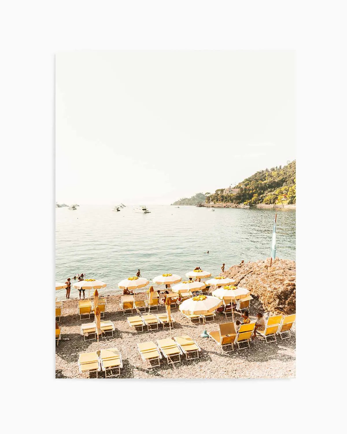 Yellow Umbrella Italian Riviera No I Art Print from Olive et Oriel where you can shop wallpaper and artworks online
