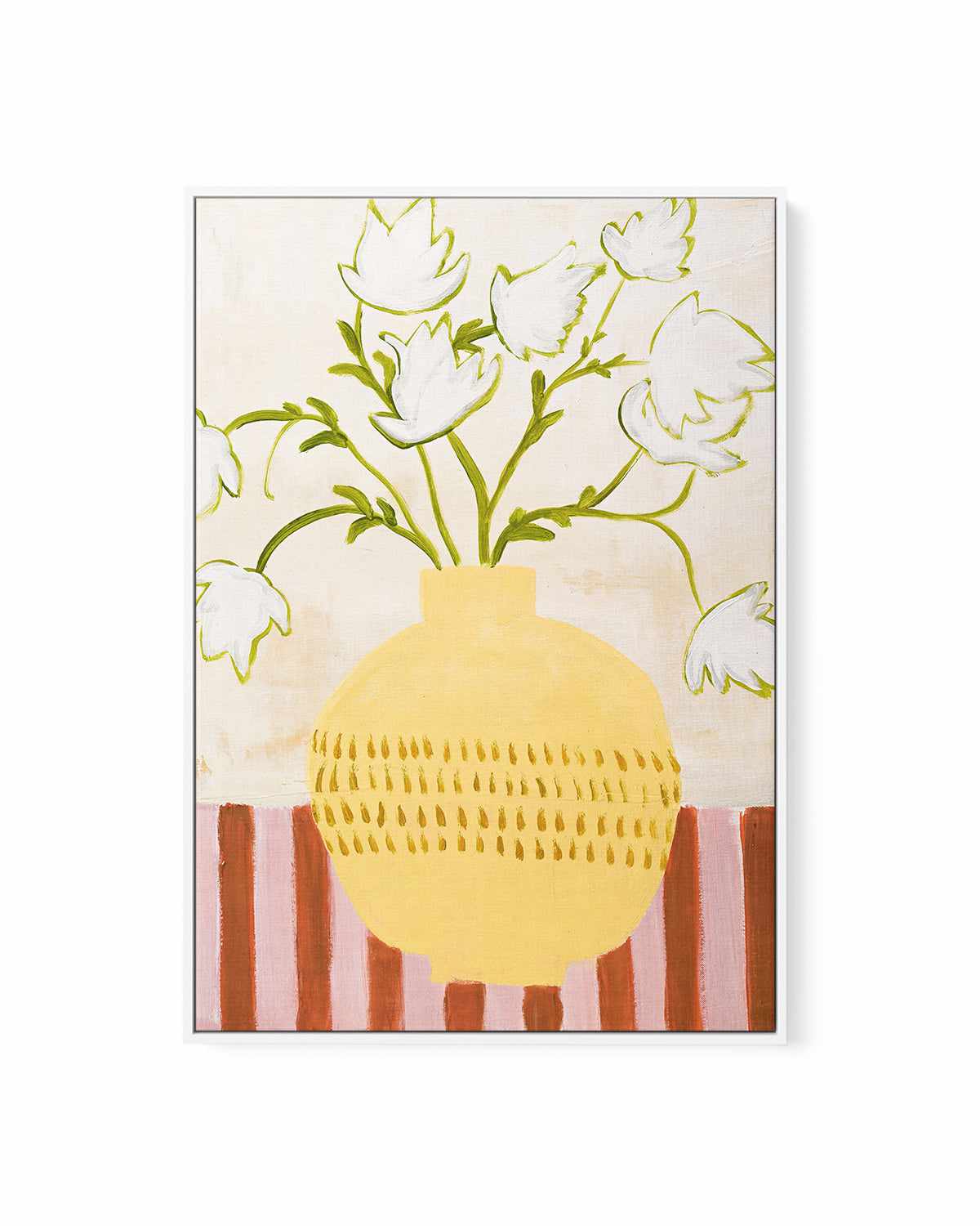 Yellow Vase by Design Fabrikken | Framed Canvas Art Print