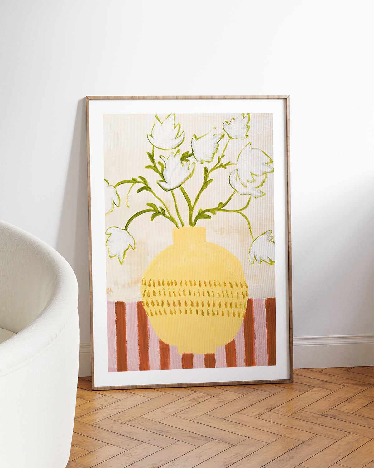 Yellow Vase by Design Fabrikken Art Print