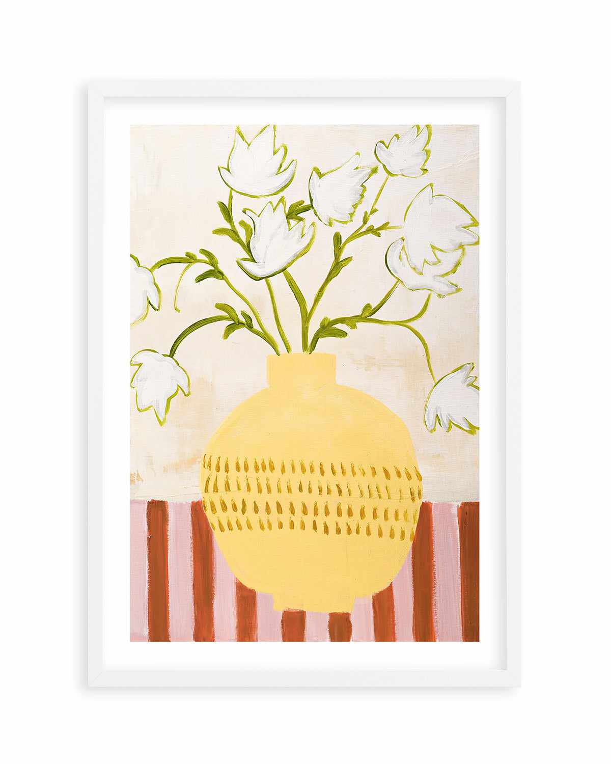 Yellow Vase by Design Fabrikken Art Print