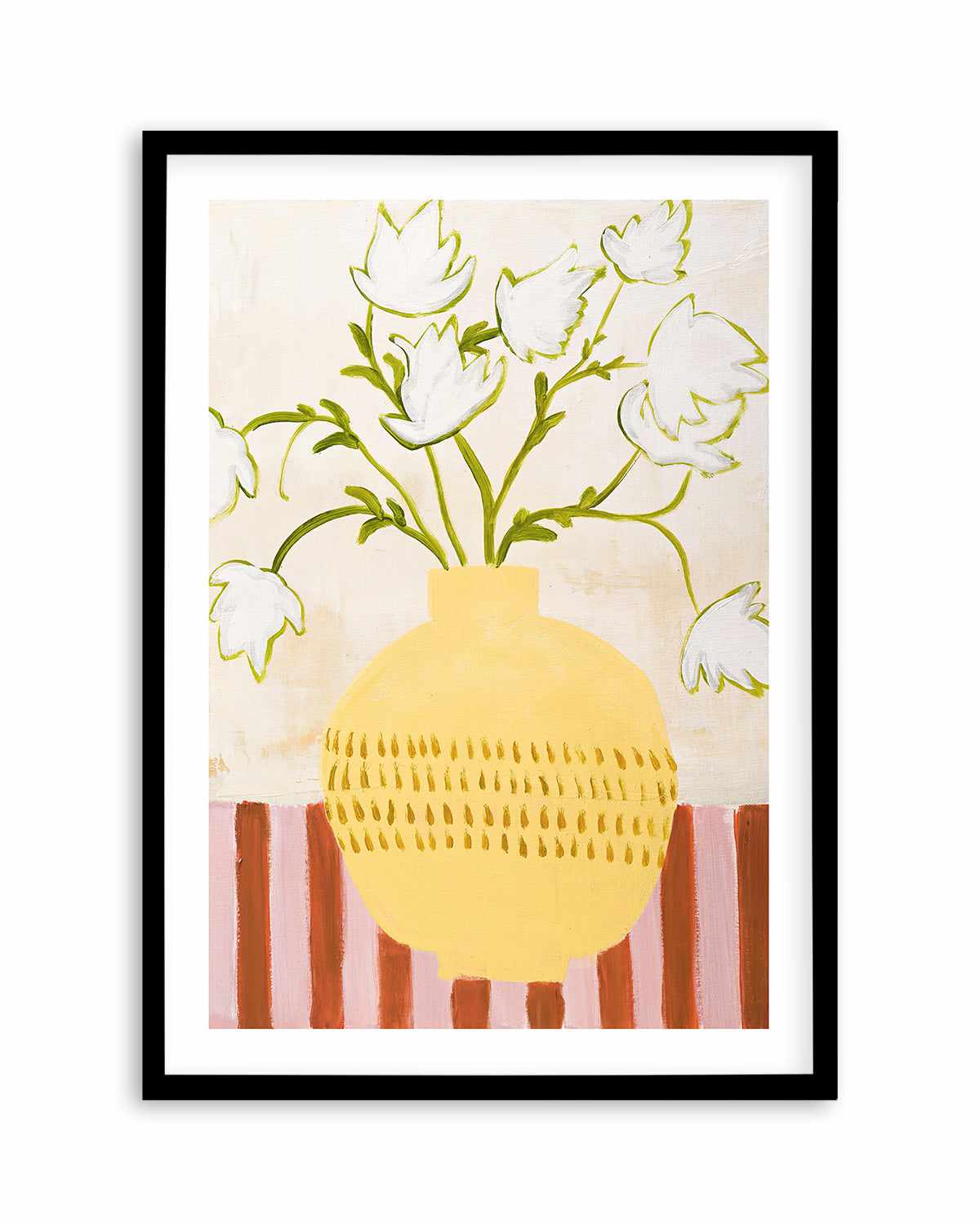 Yellow Vase by Design Fabrikken Art Print