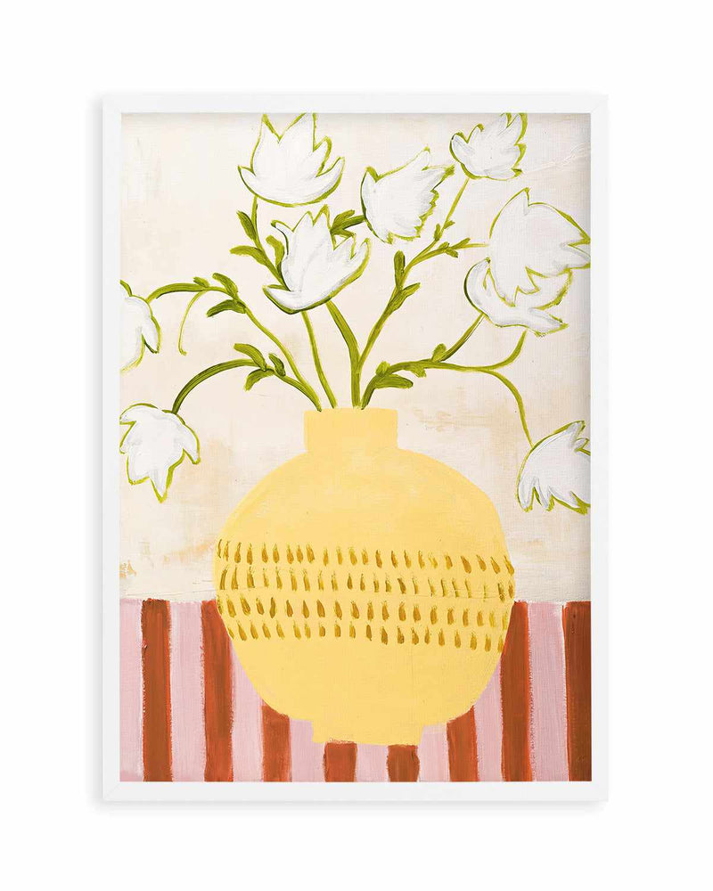Yellow Vase by Design Fabrikken Art Print