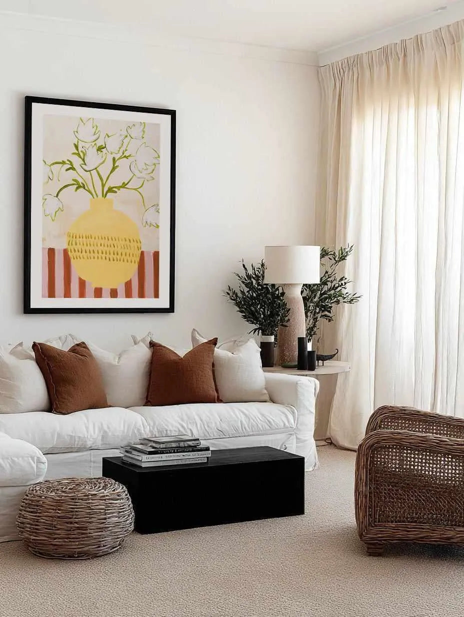 Yellow Vase by Design Fabrikken Art Print from Olive et Oriel where you can shop wallpaper and artworks online