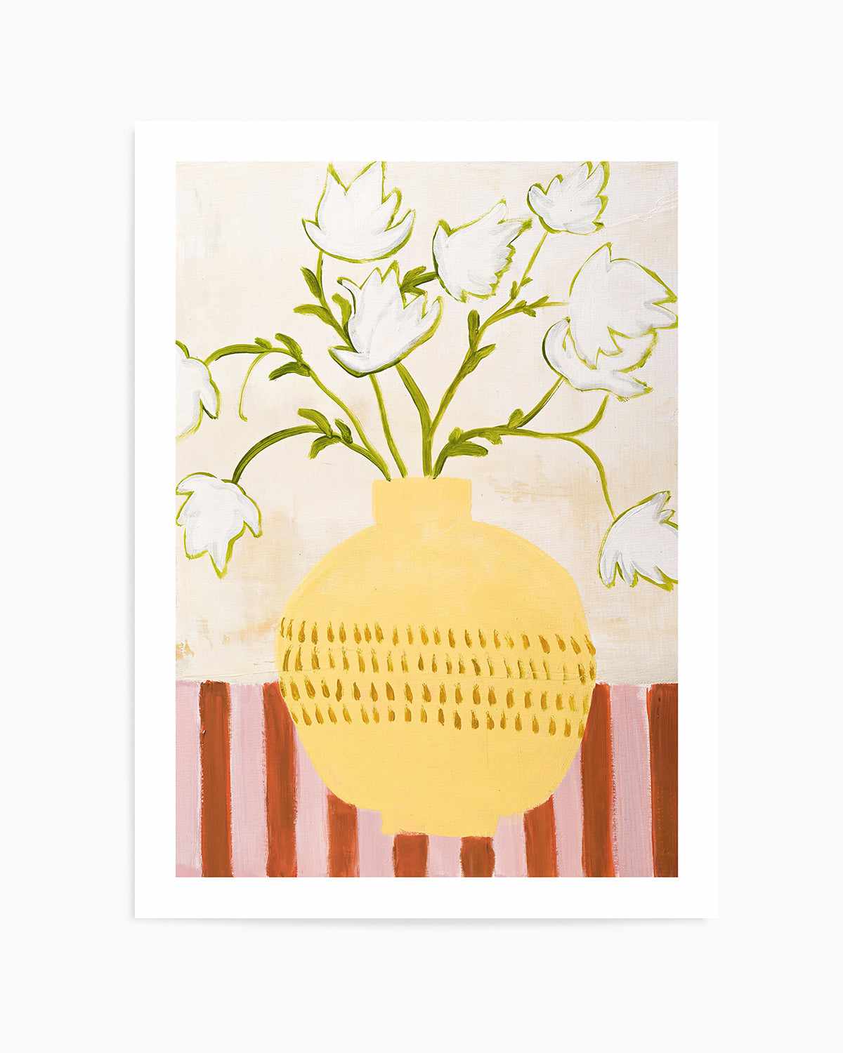 Yellow Vase by Design Fabrikken Art Print