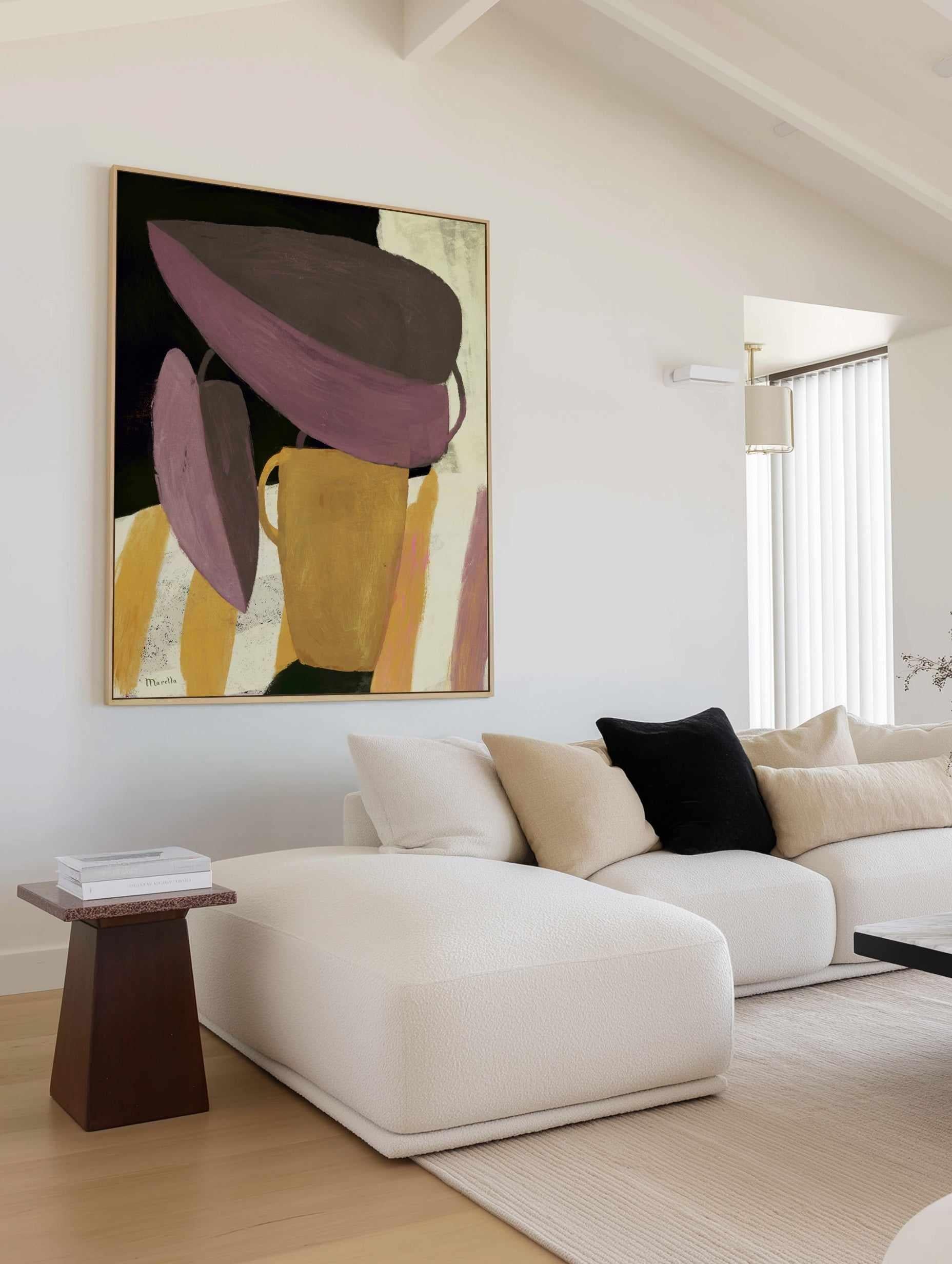 Yellow Vase by Marco Marella | Framed Canvas Art Print from Olive et Oriel where you can shop wallpaper and artworks online