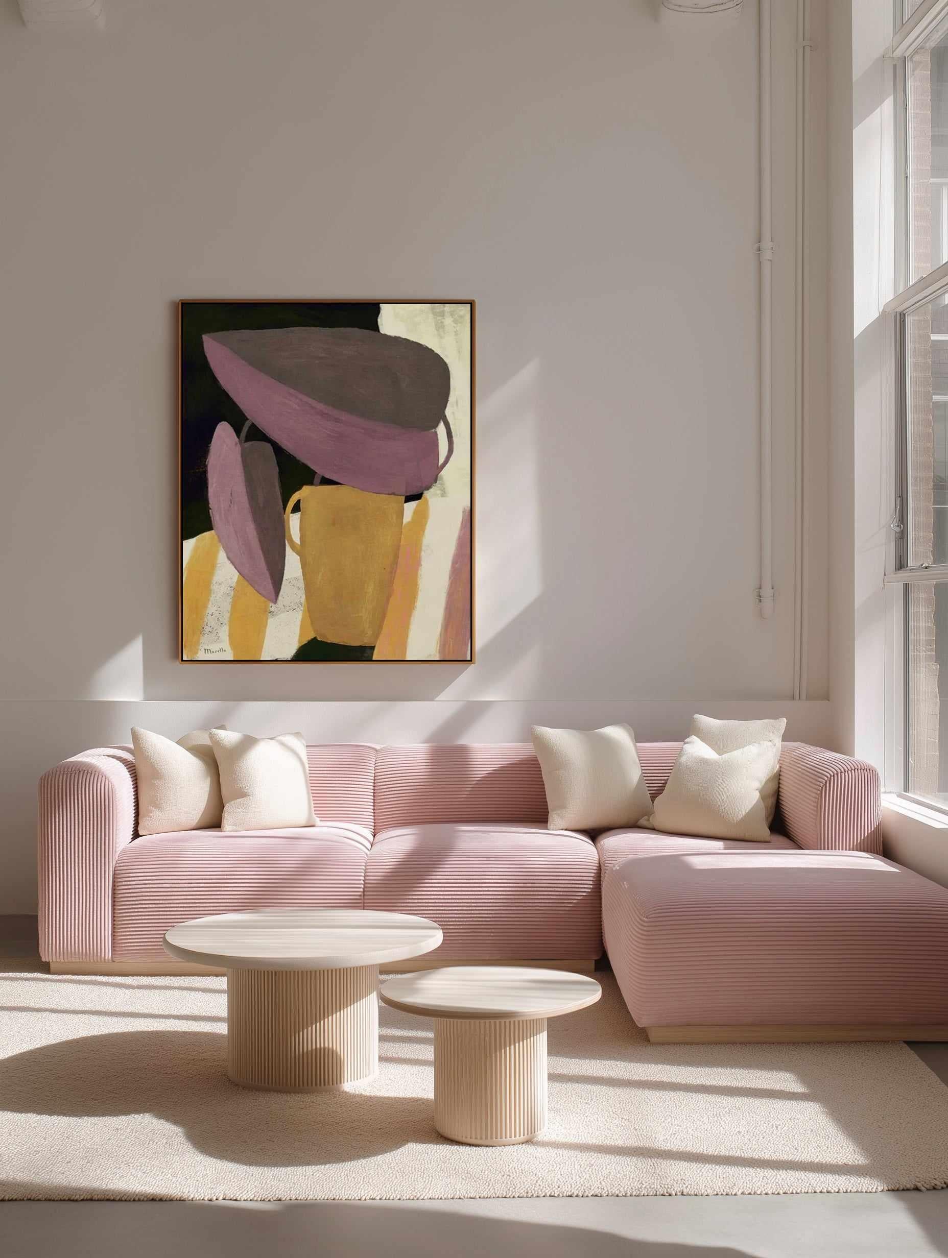 Yellow Vase by Marco Marella | Framed Canvas Art Print from Olive et Oriel where you can shop wallpaper and artworks online