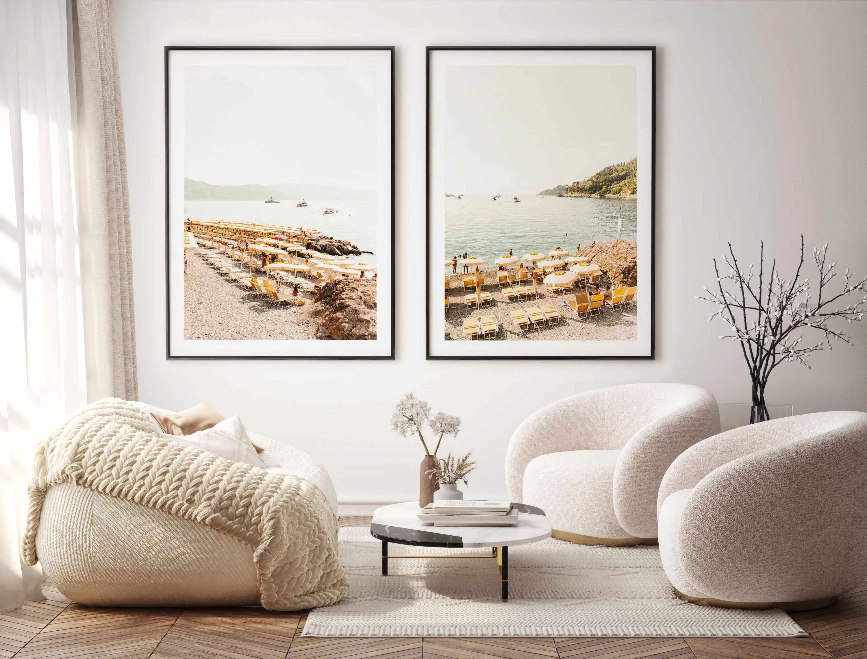 Yellow Umbrella Italian Riviera No 2 Art Print from Olive et Oriel where you can shop wallpaper and artworks online