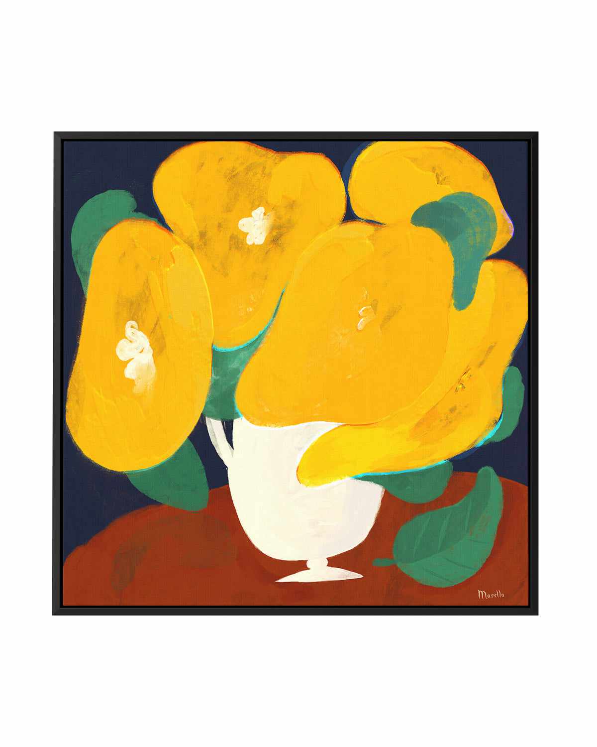 Yellow Flowers by Marco Marella | Framed Canvas Art Print