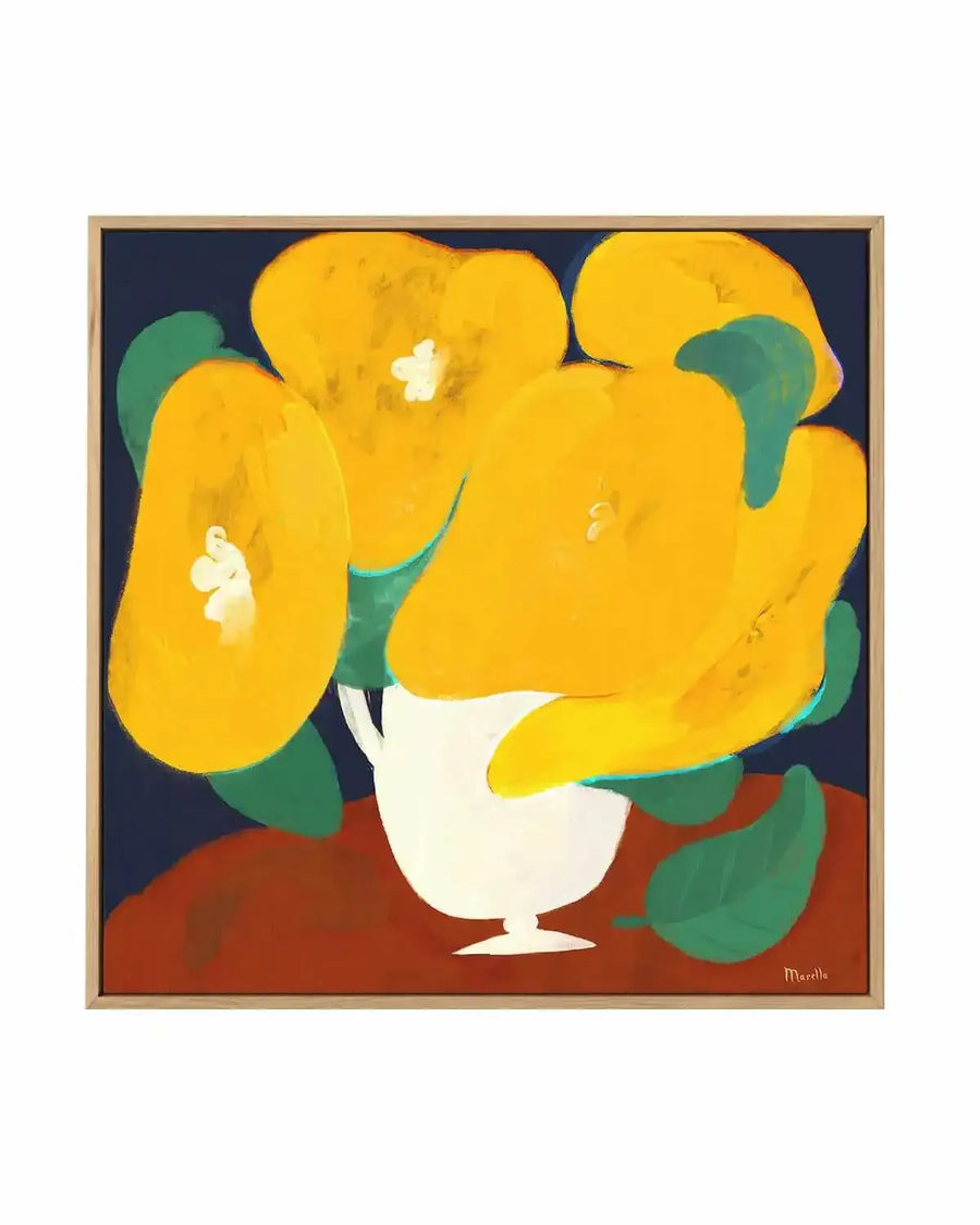 Yellow Flowers by Marco Marella | Framed Canvas Art Print from Olive et Oriel where you can shop wallpaper and artworks online