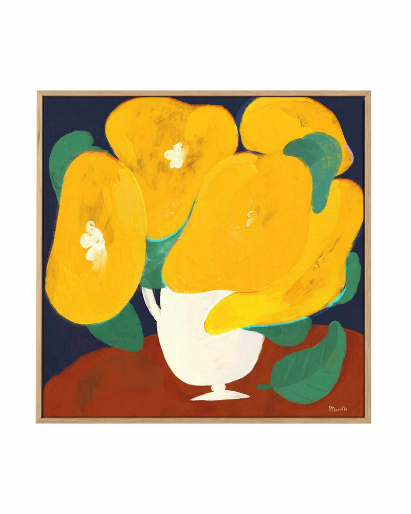 Yellow Flowers by Marco Marella | Framed Canvas Art Print