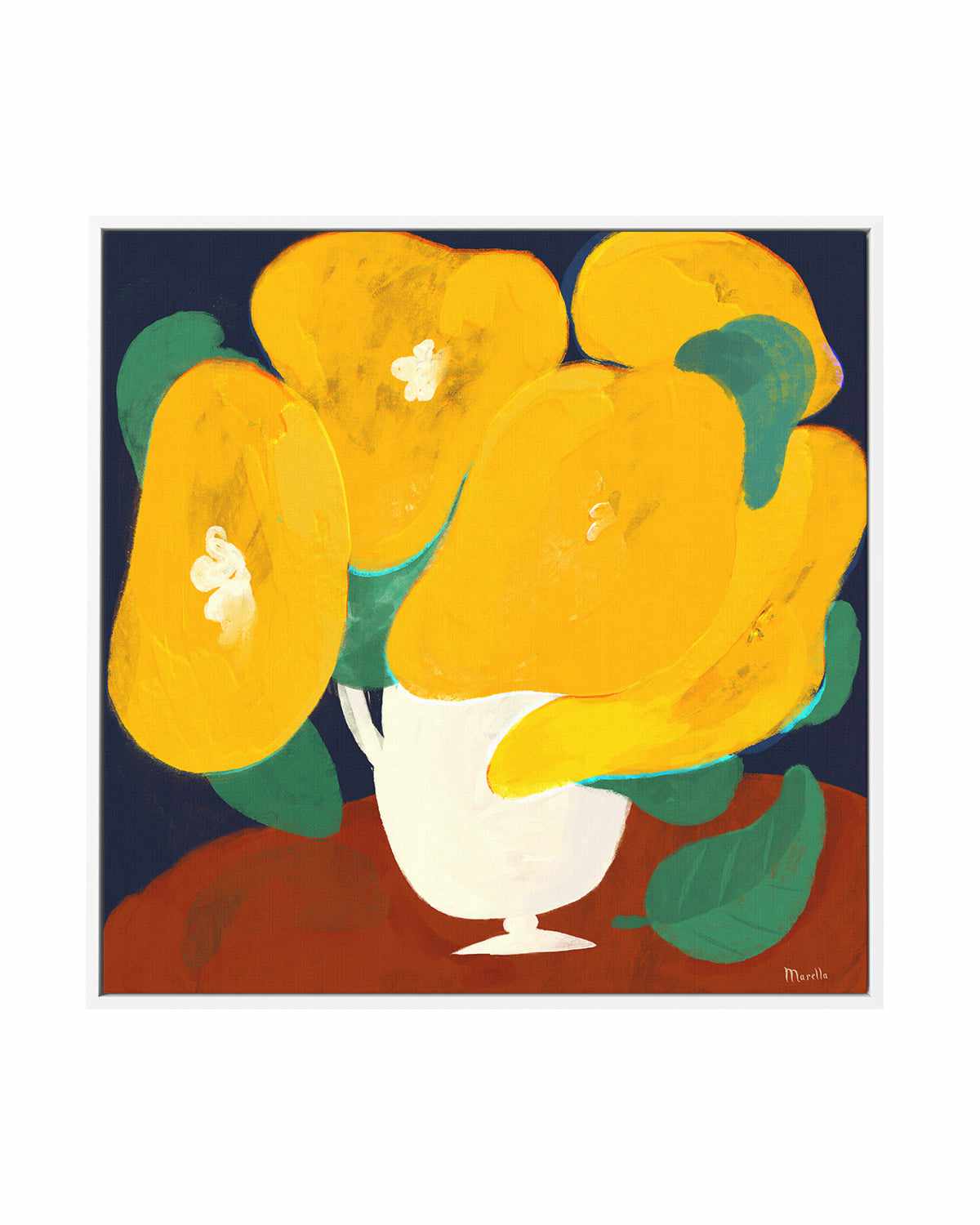 Yellow Flowers by Marco Marella | Framed Canvas Art Print